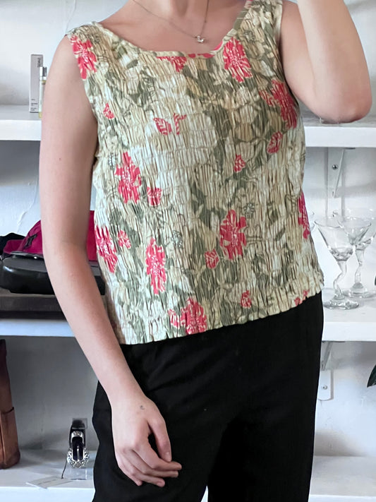 Vintage Floral Smocked Tank