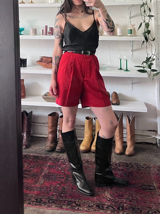 Vintage Jet Black Leather Riding Boot