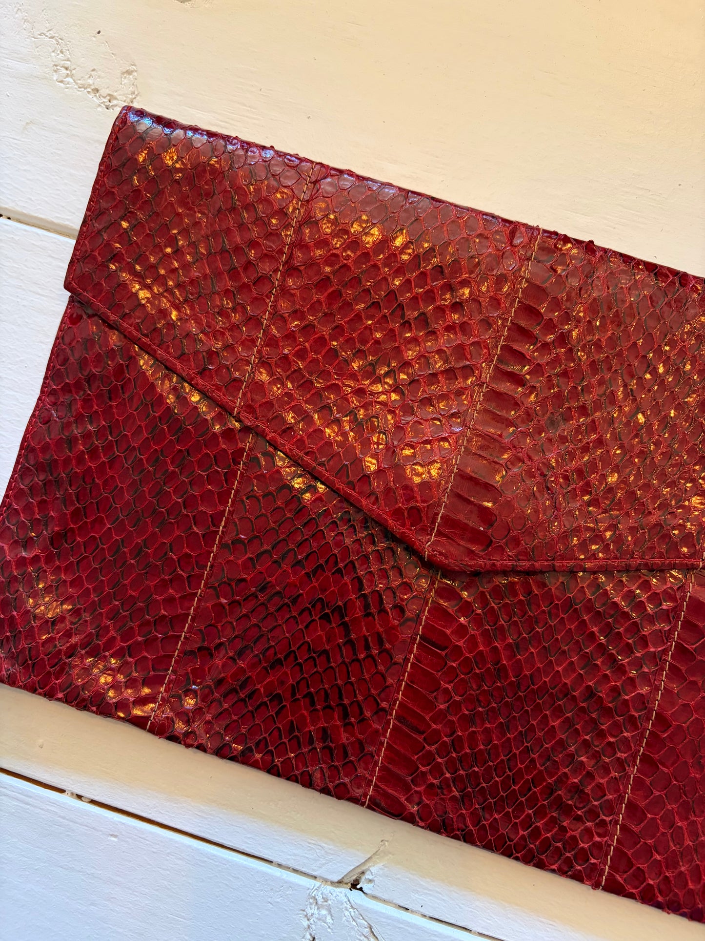 Vintage Cherry Crocodile Clutch
