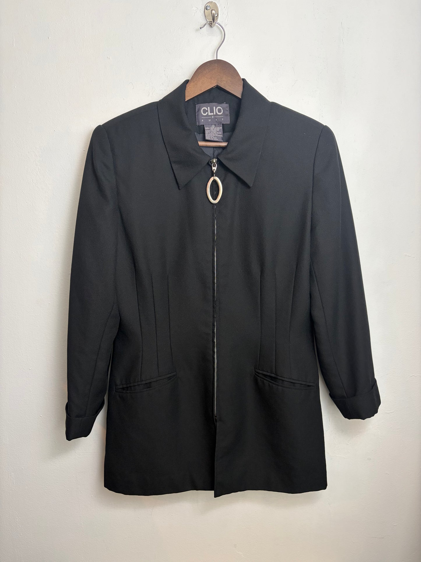 Vintage Black Zip Blazer