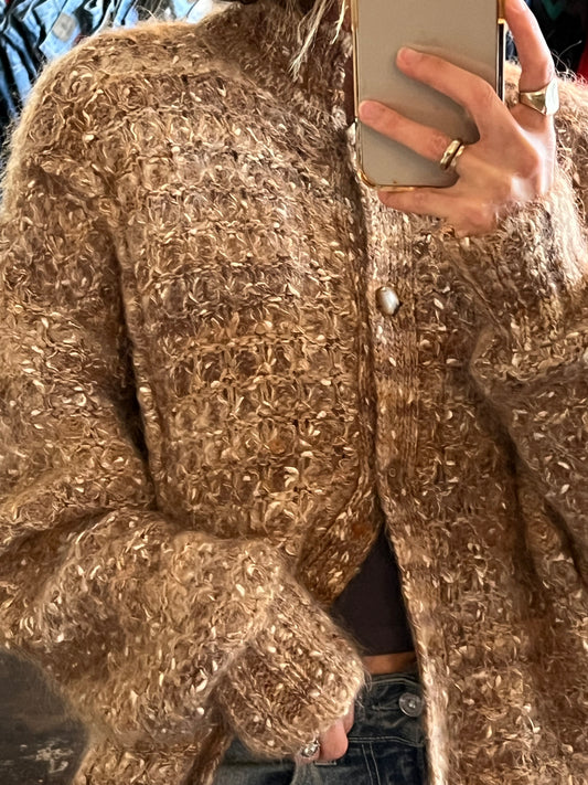 Vintage Chunky Mohair Oversized Cardigan Sweater