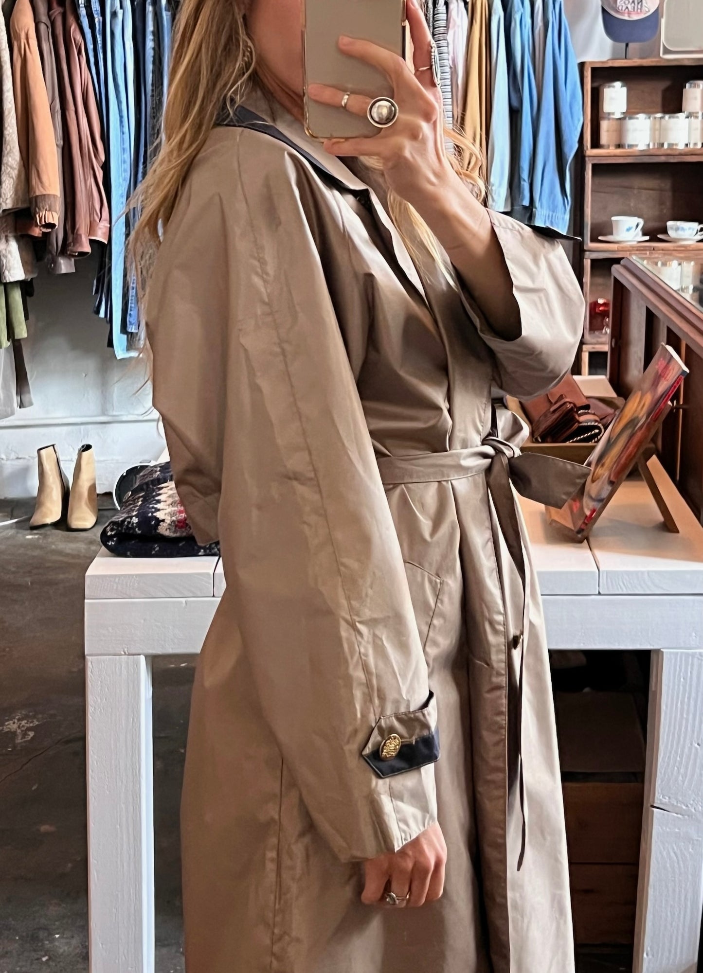 Vintage Taupe Trench Coat