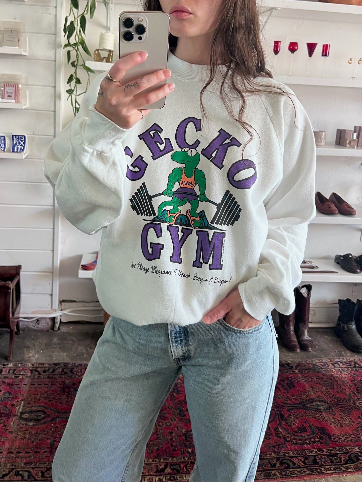 Vintage Beach And Biceps Hawaii Graphic Crewneck