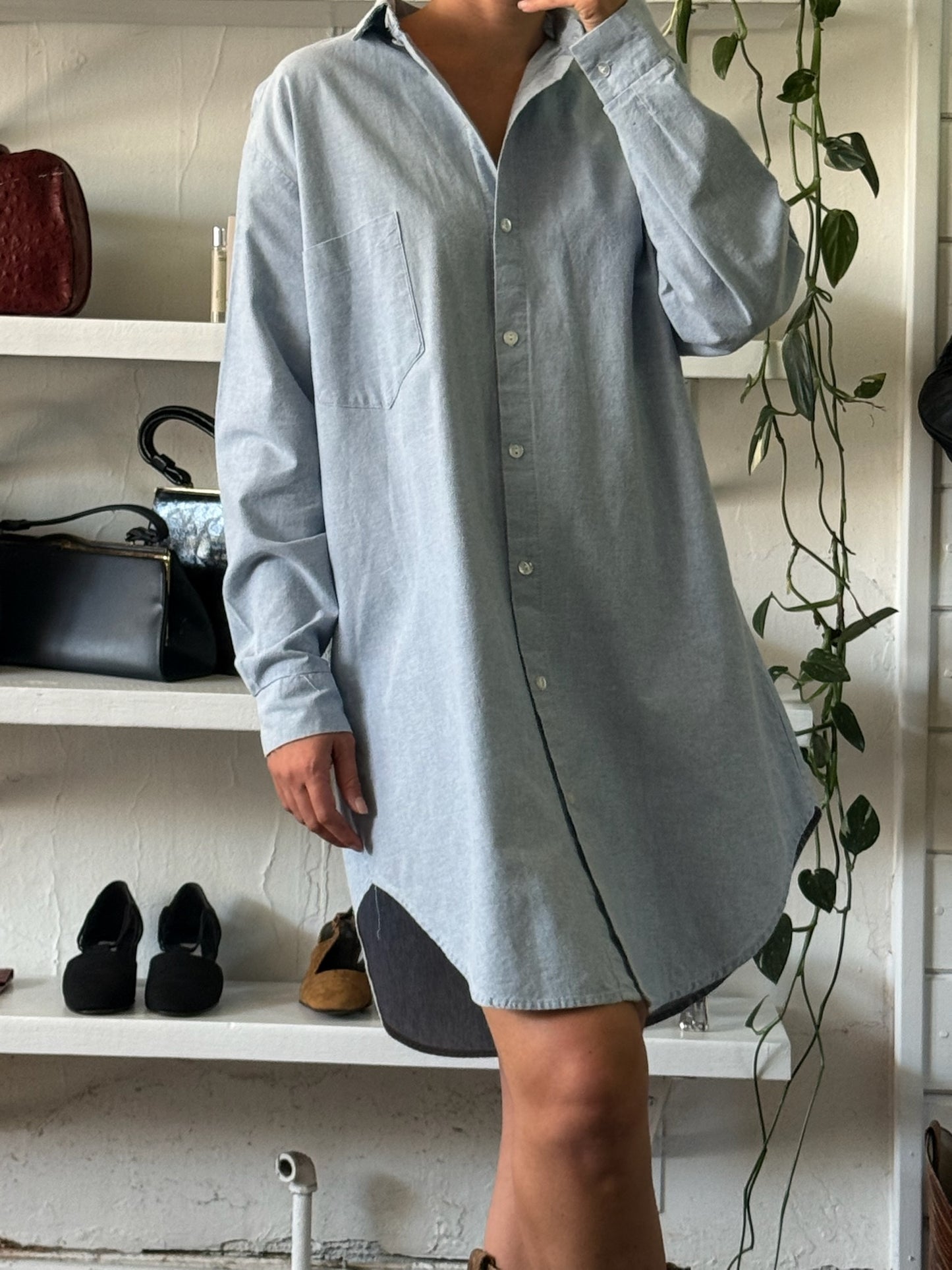Vintage Orvis Chambray Shirt Dress