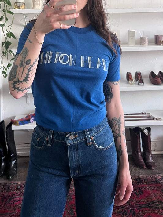 Vintage Hilton Head Graphic Font Tee