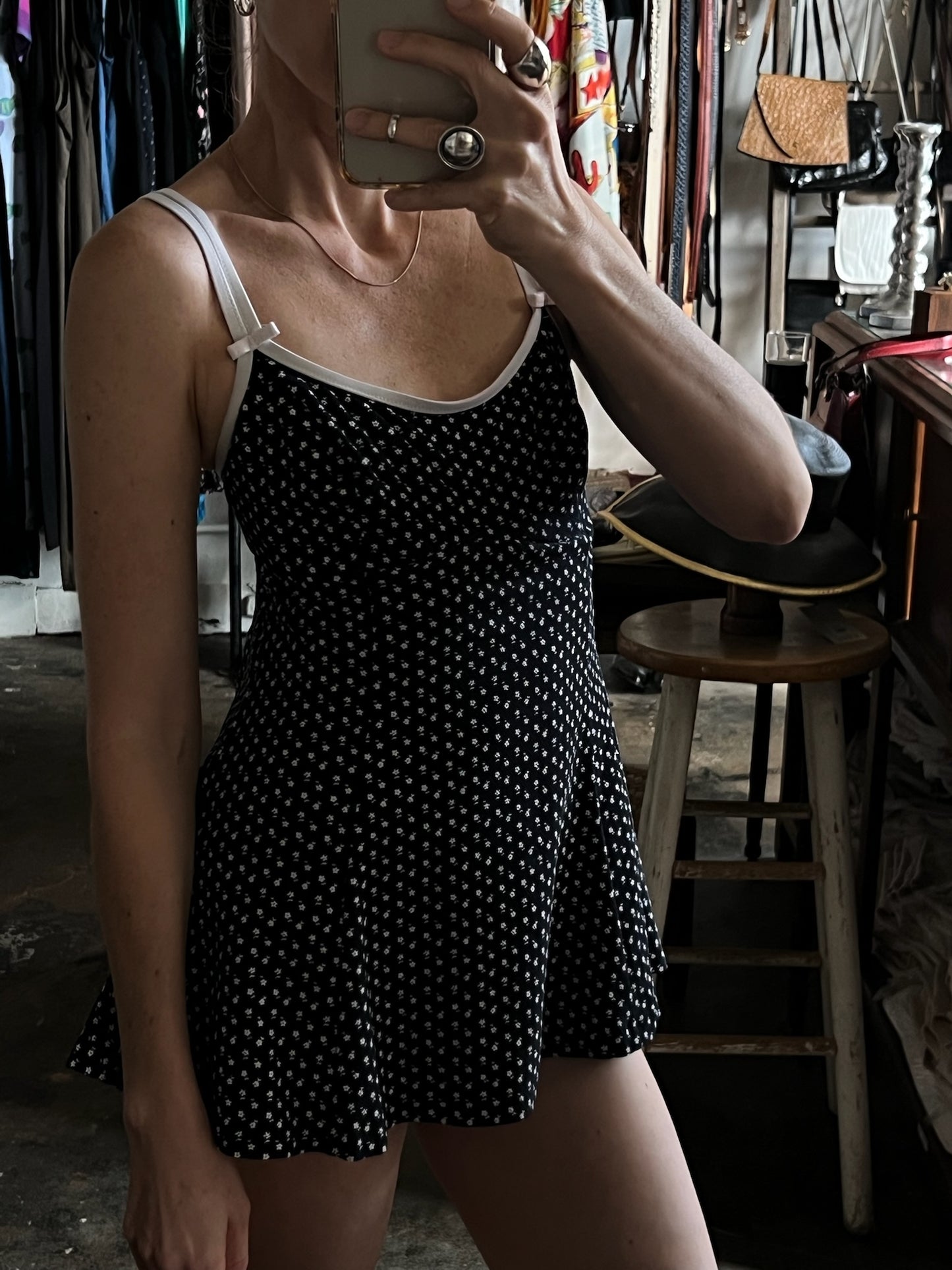Vintage Floral Swim Dress