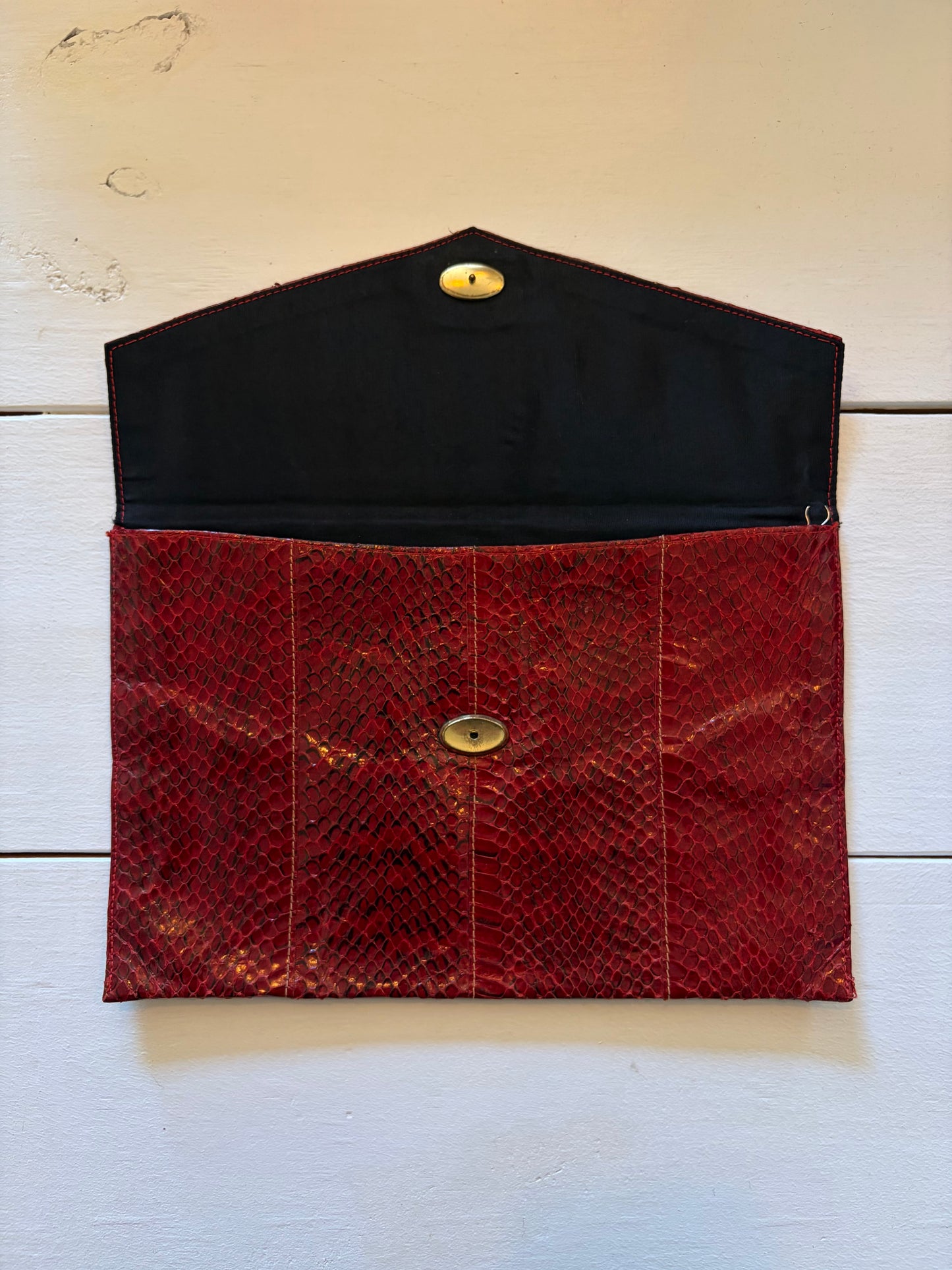 Vintage Cherry Crocodile Clutch