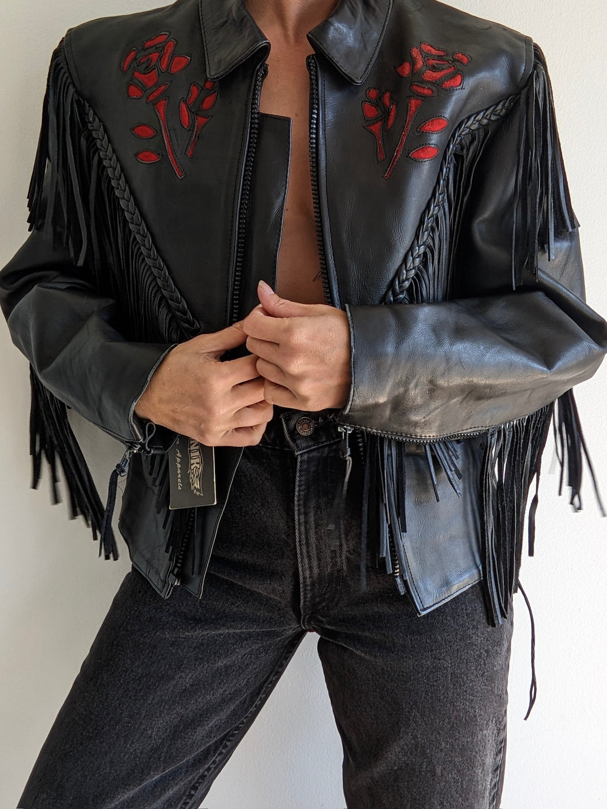 Onyx Fringe Leather Jacket