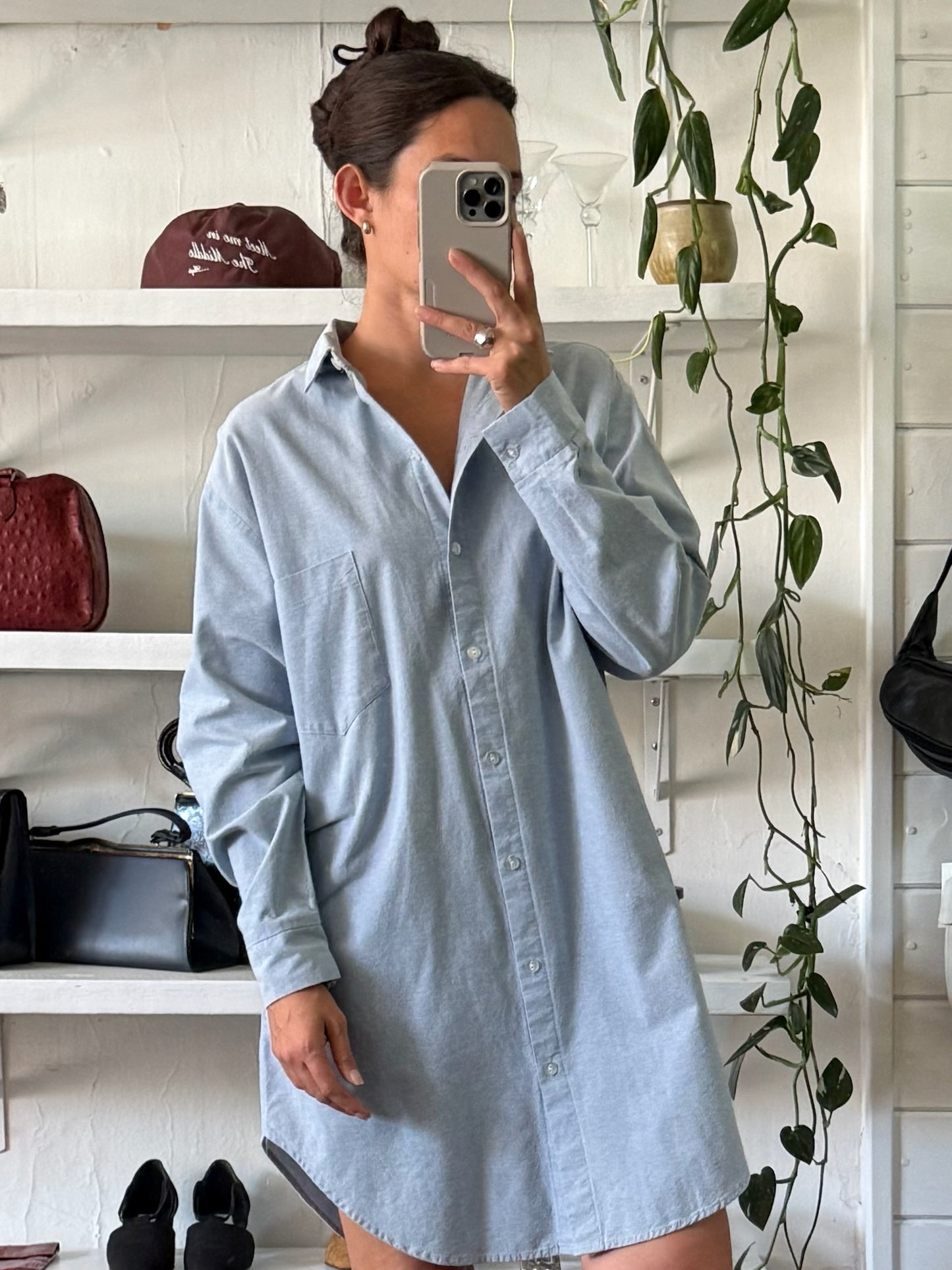 Vintage Orvis Chambray Shirt Dress