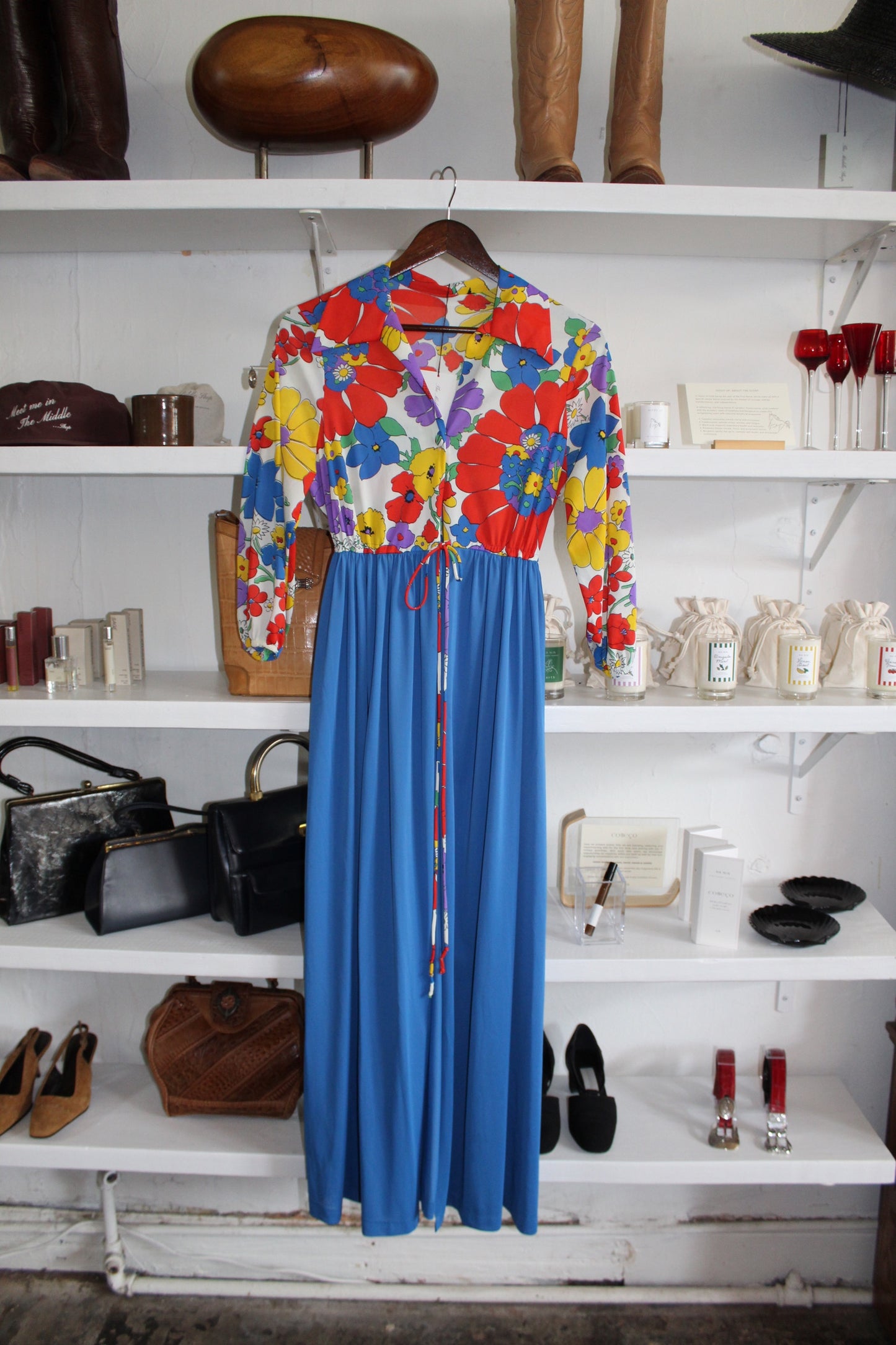 Vintage Tie Front Floral Overdress