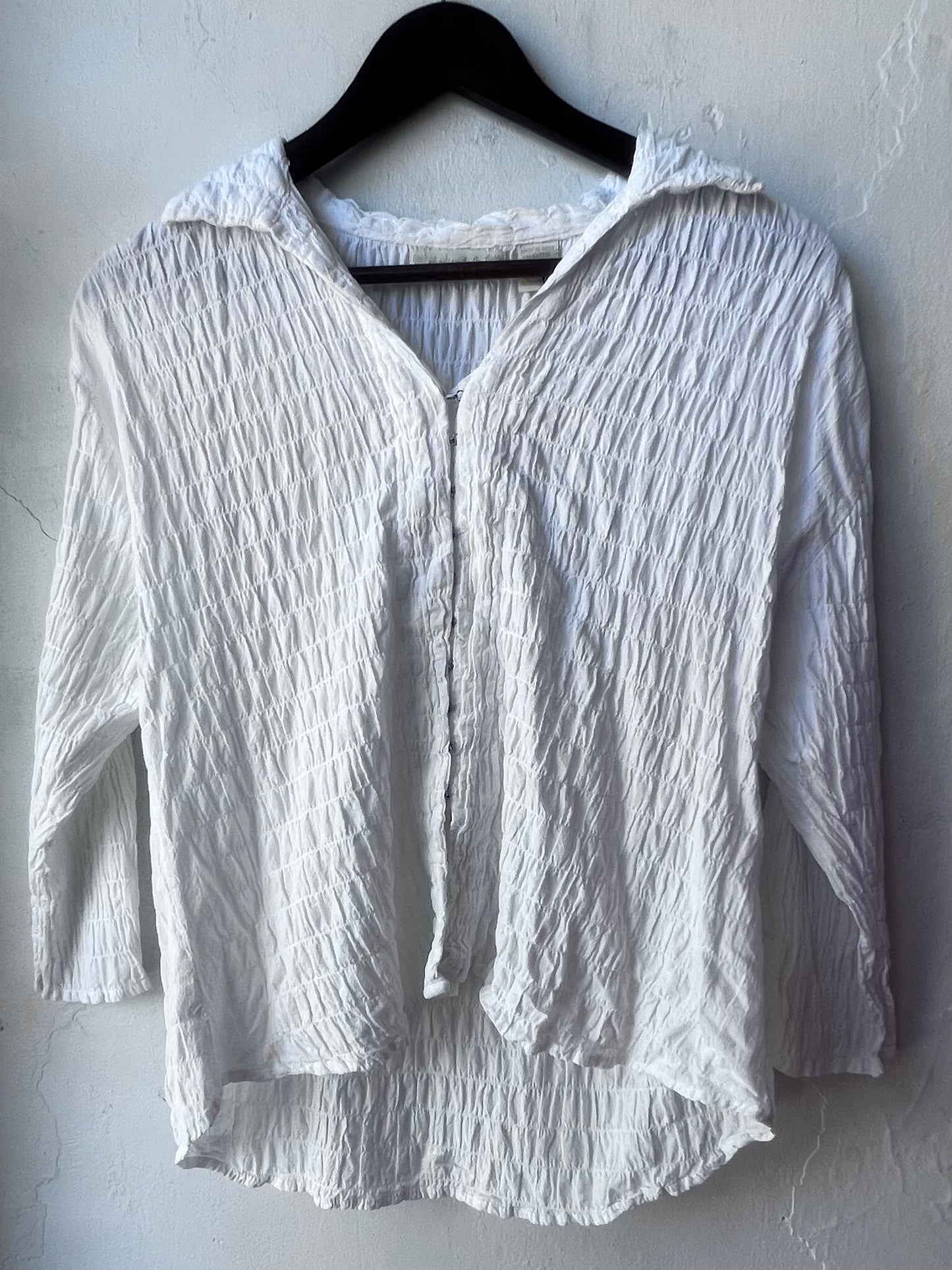 Vintage Crinkle Gauze Popover Blouse