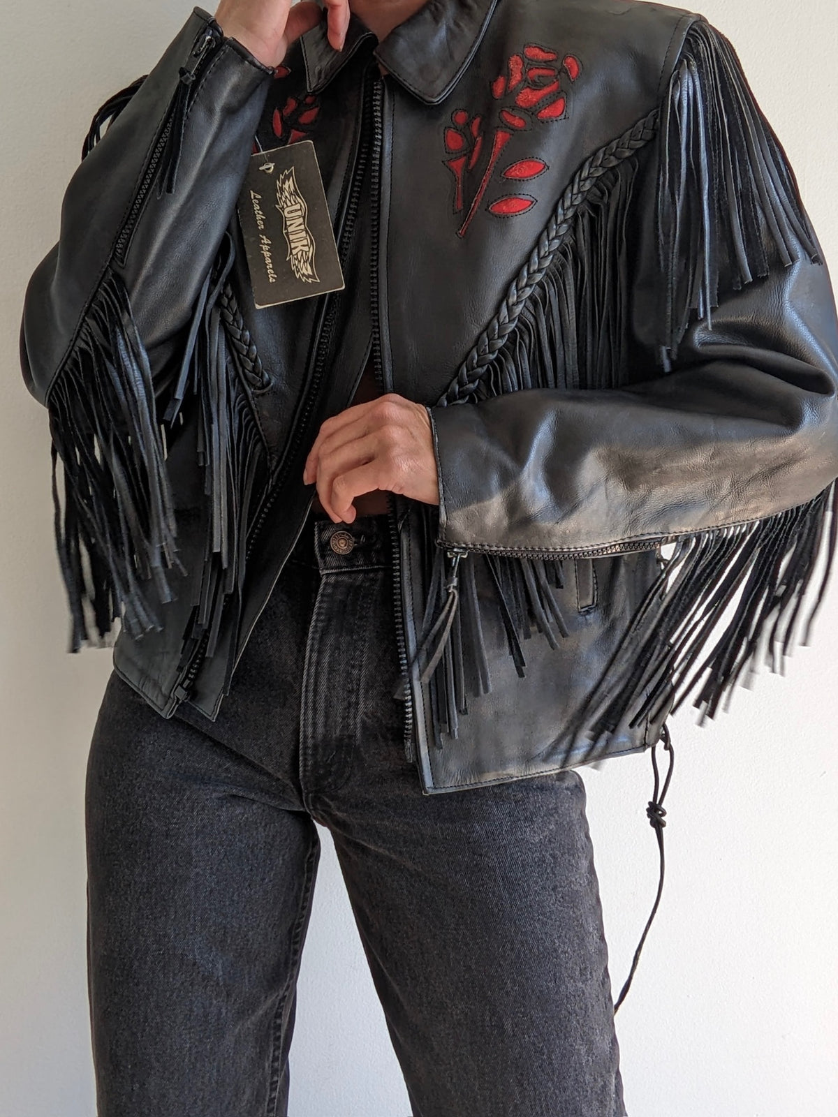 Onyx Fringe Leather Jacket