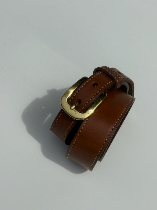 Vintage Saddle Brown Leather Belt