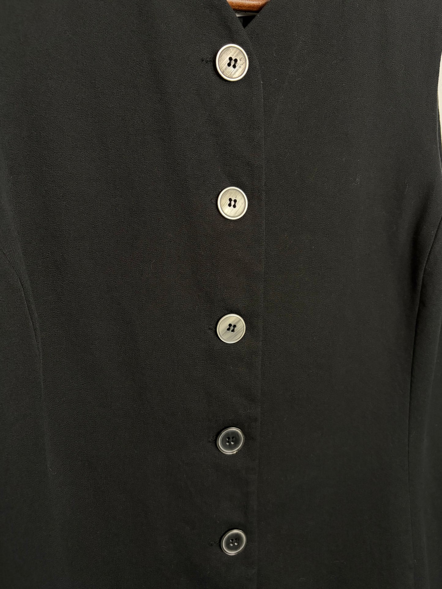 Vintage Black Button-Front Vest