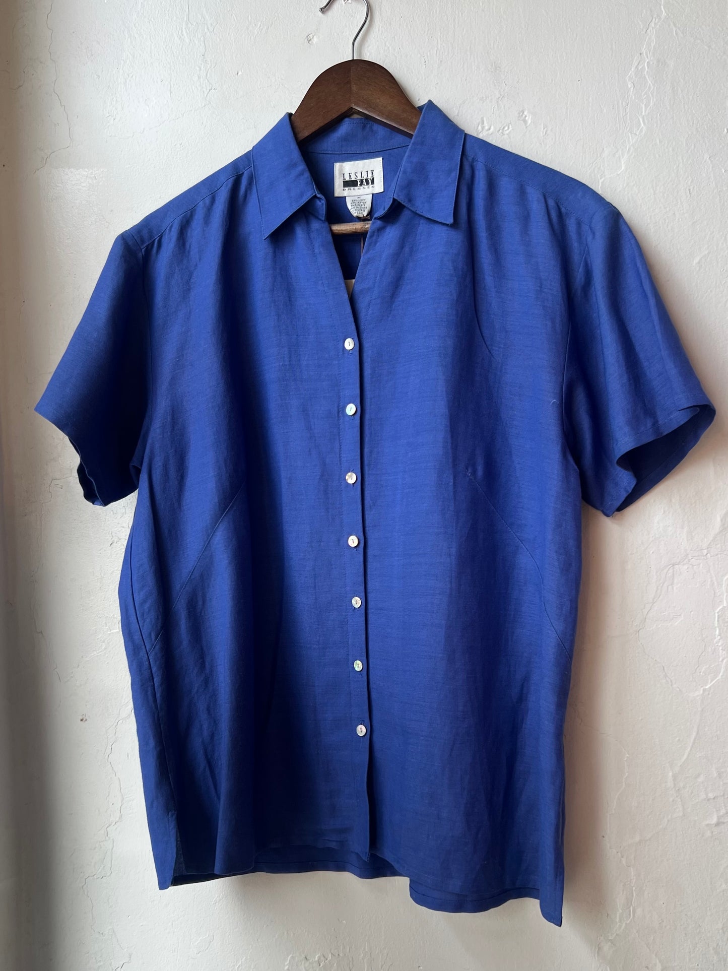 Vintage Indigo Short Sleeve Blouse