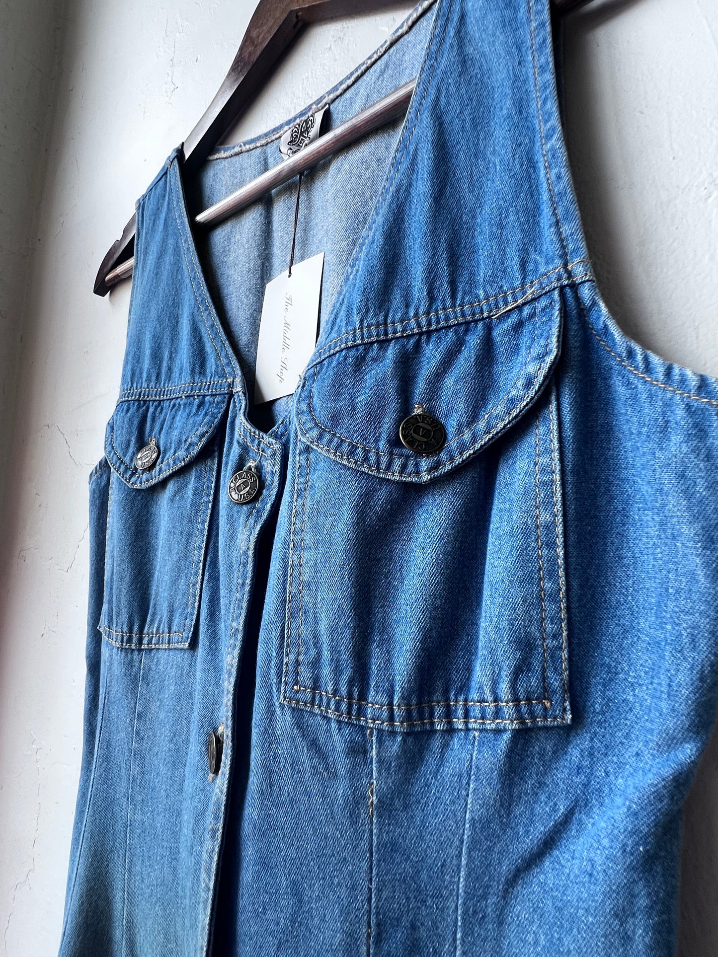 Vintage Denim Button-Down Dress