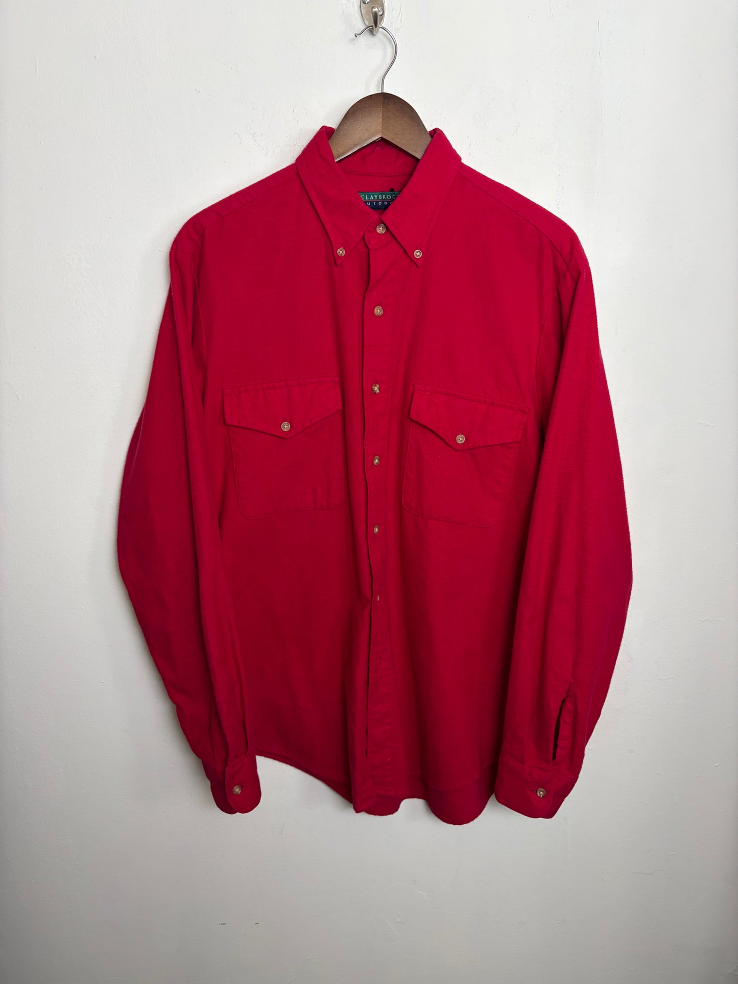 Vintage Crimson Long Sleeve Button Up