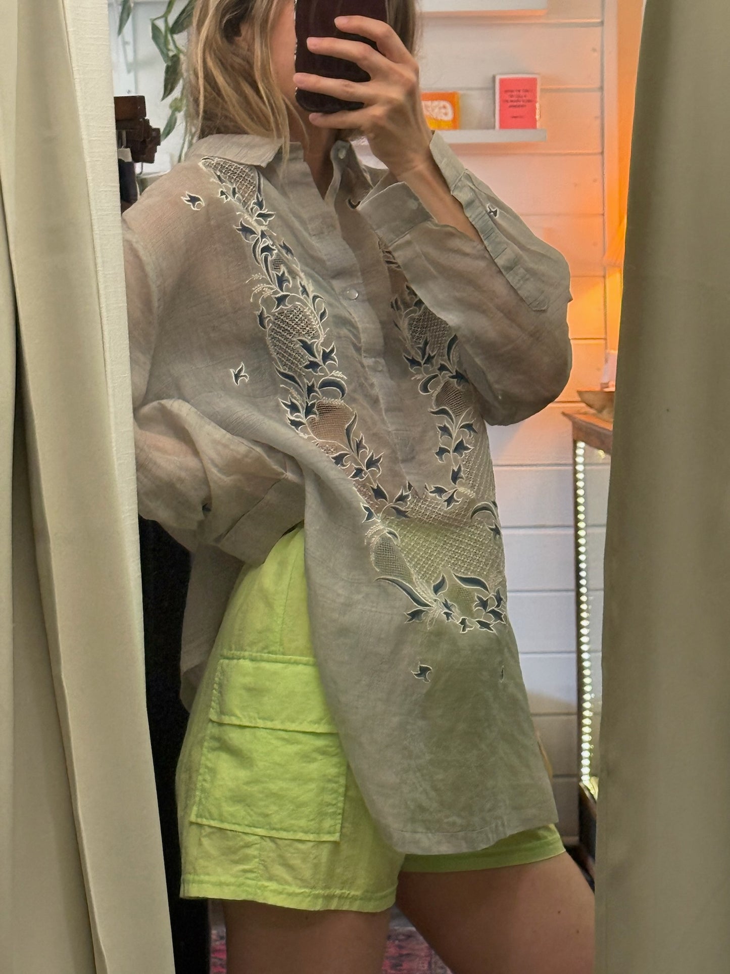 Vintage Sheer Embroidered Tunic