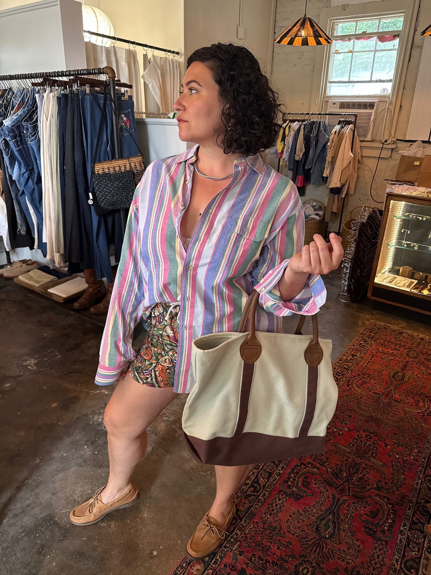 Vintage Pastel Stripe Button Up