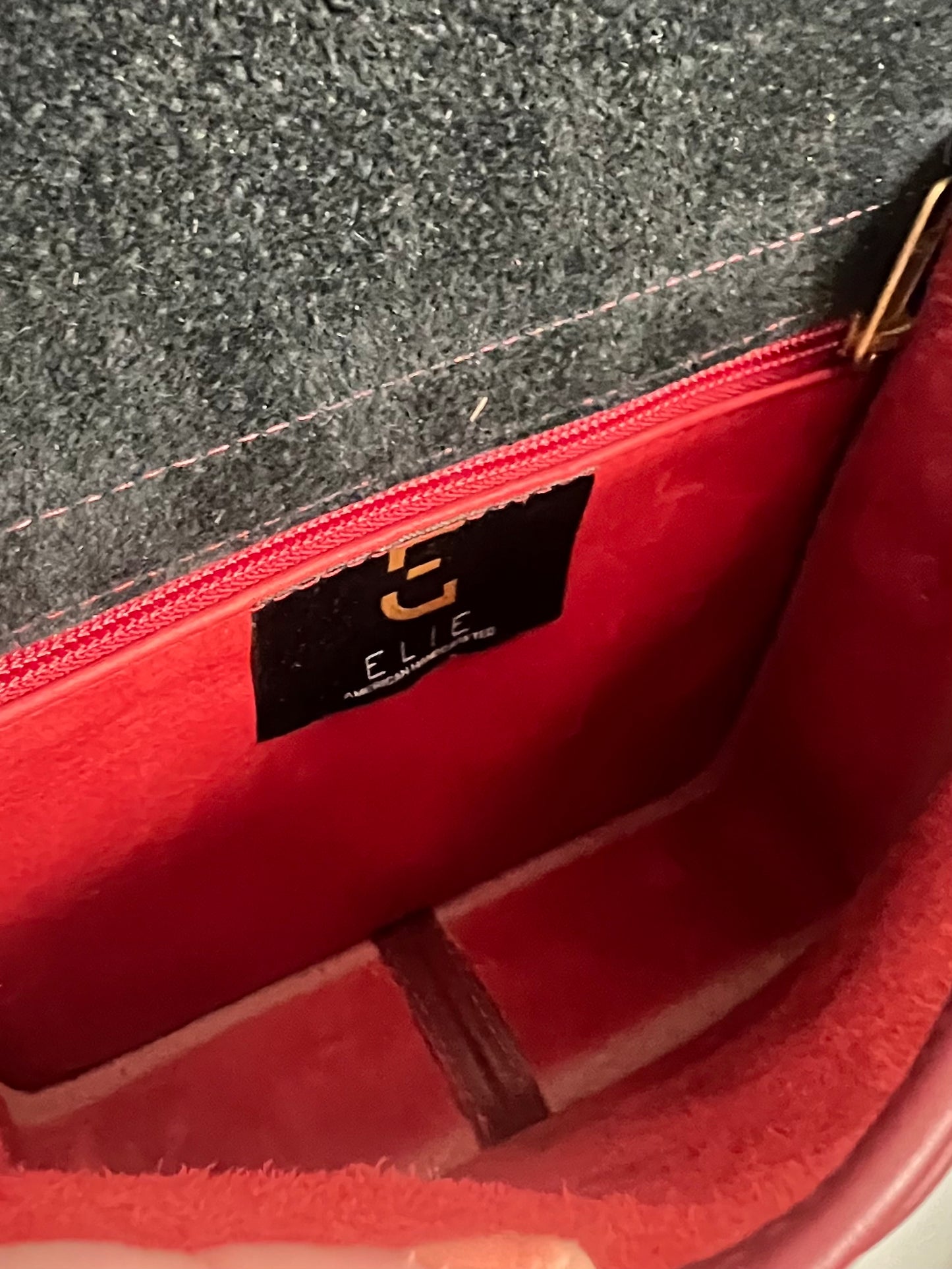 Vintage Crimson Leather Adjustable Shoulder Bag