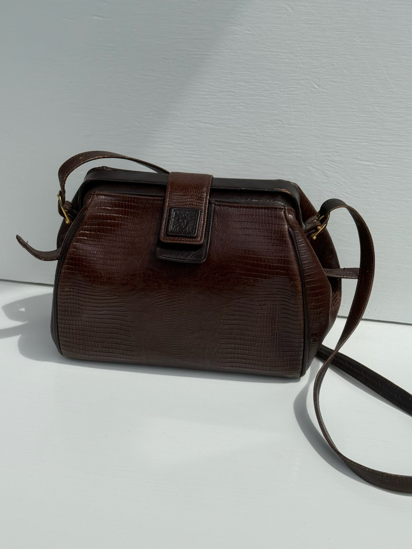 Vintage Reptile Embossed Leather Purse