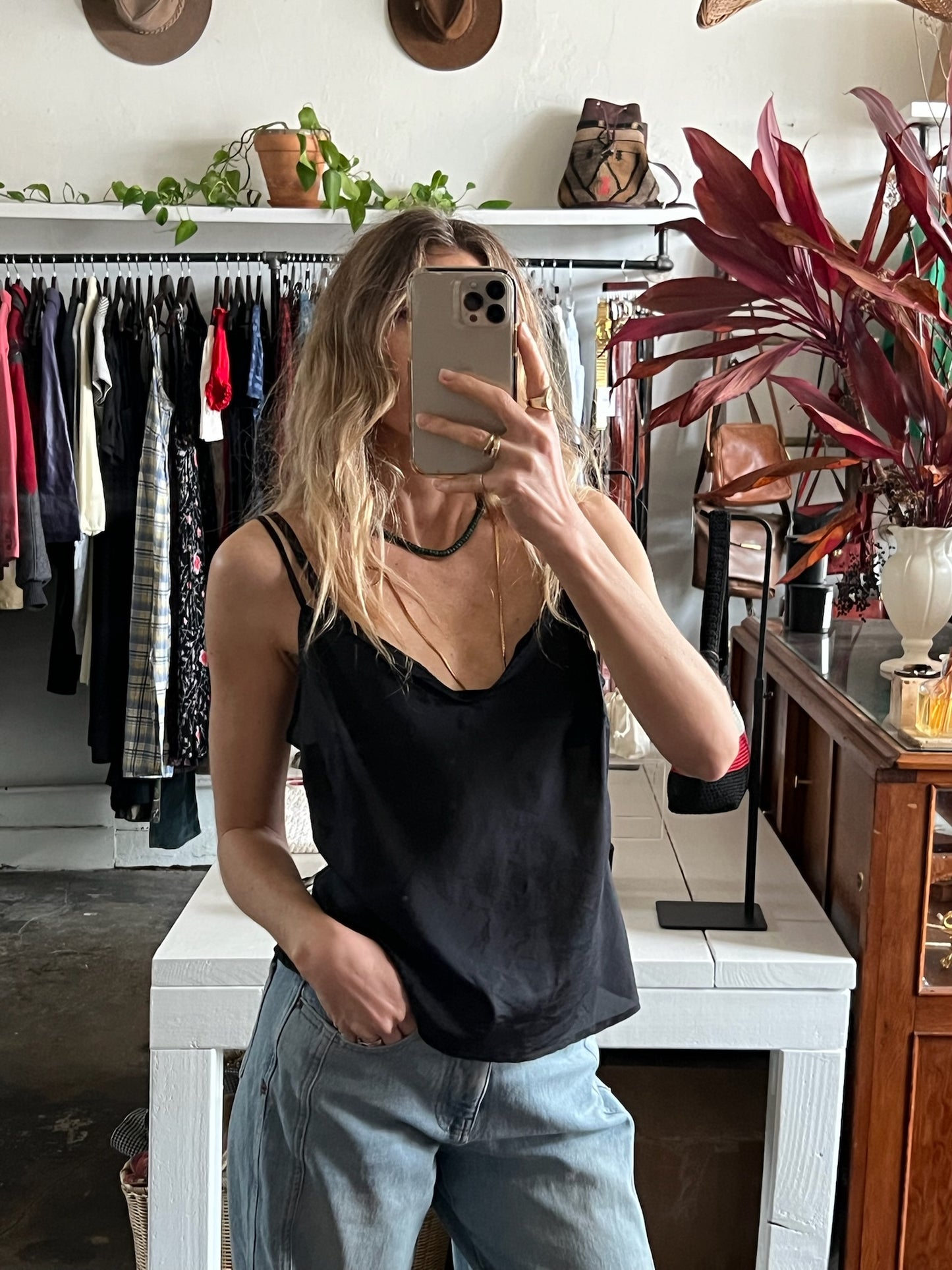 Vintage Onyx Silk Tank