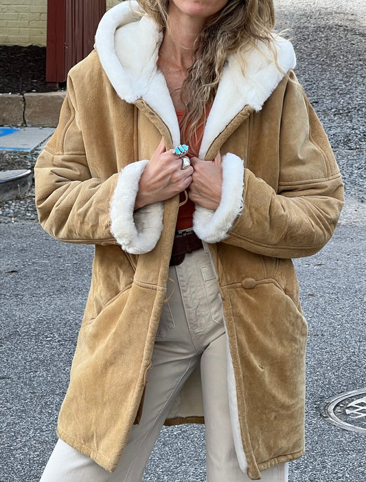 Vintage Suede Oversized Coat