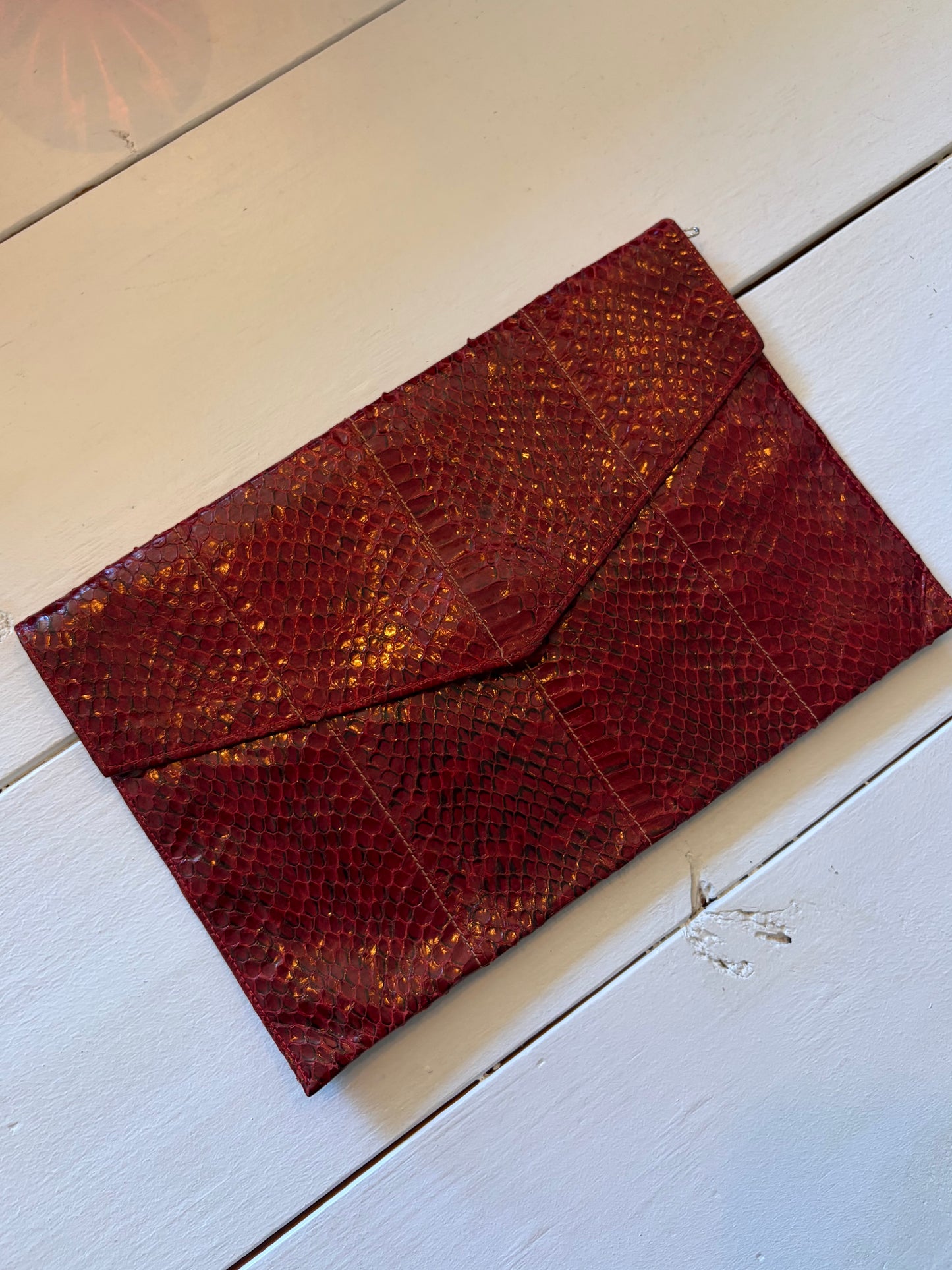 Vintage Cherry Crocodile Clutch