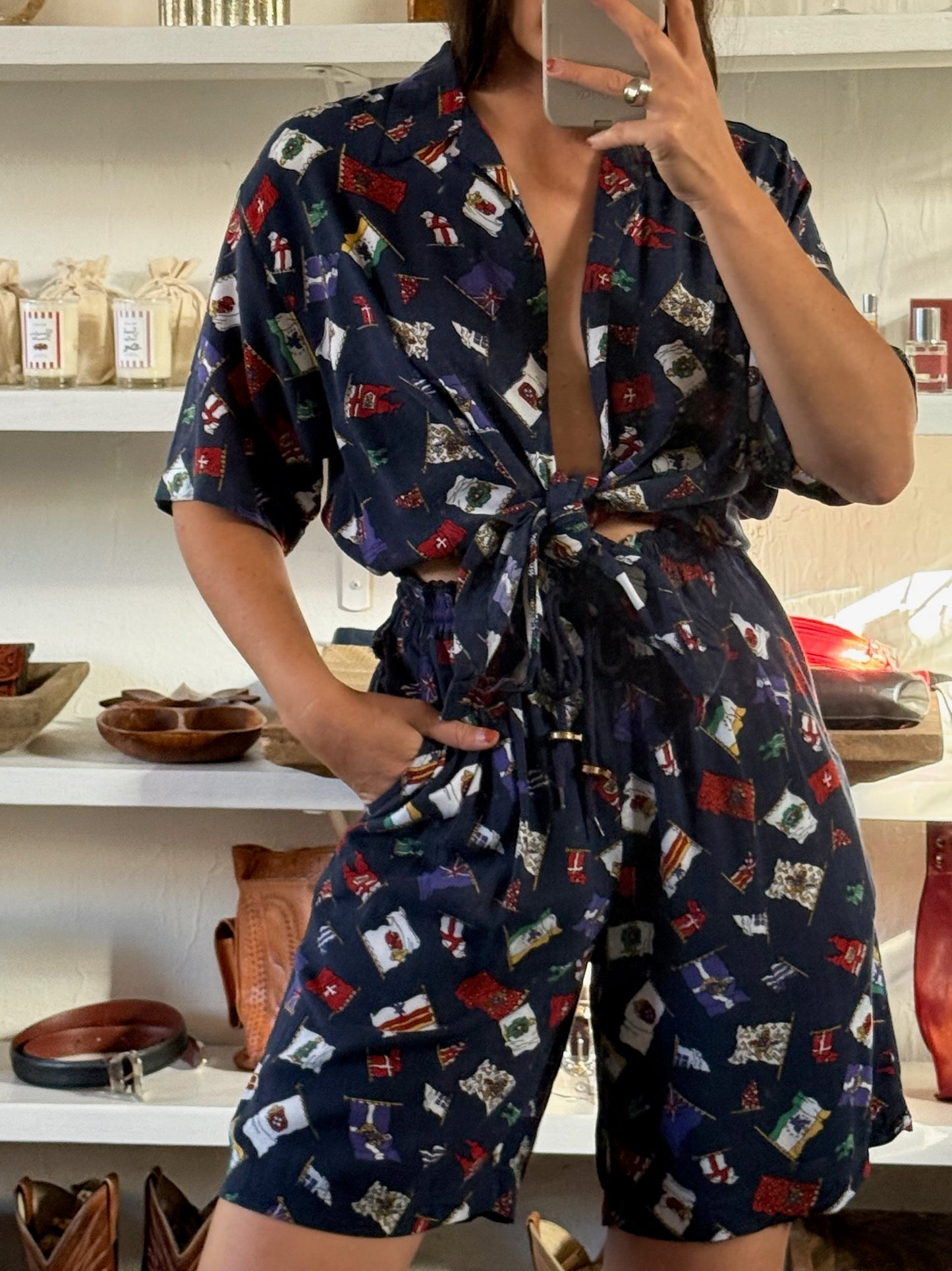 Vintage Flag Print Lounge Set