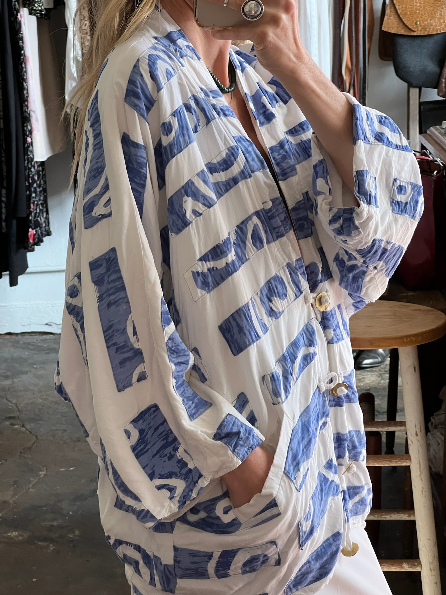 Vintage Abstract Print Jacket