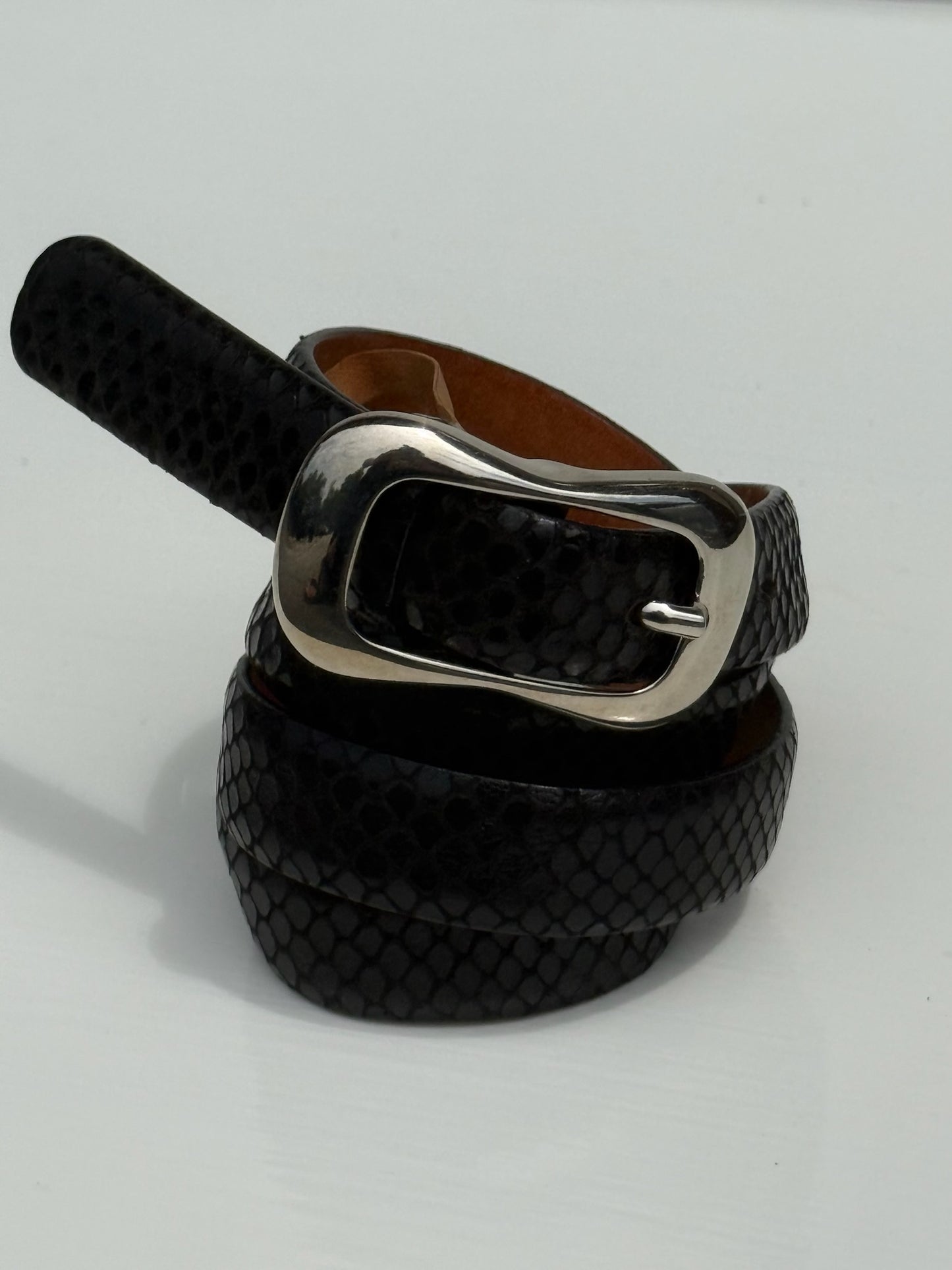 Vintage Italian Leather Reptile Belt