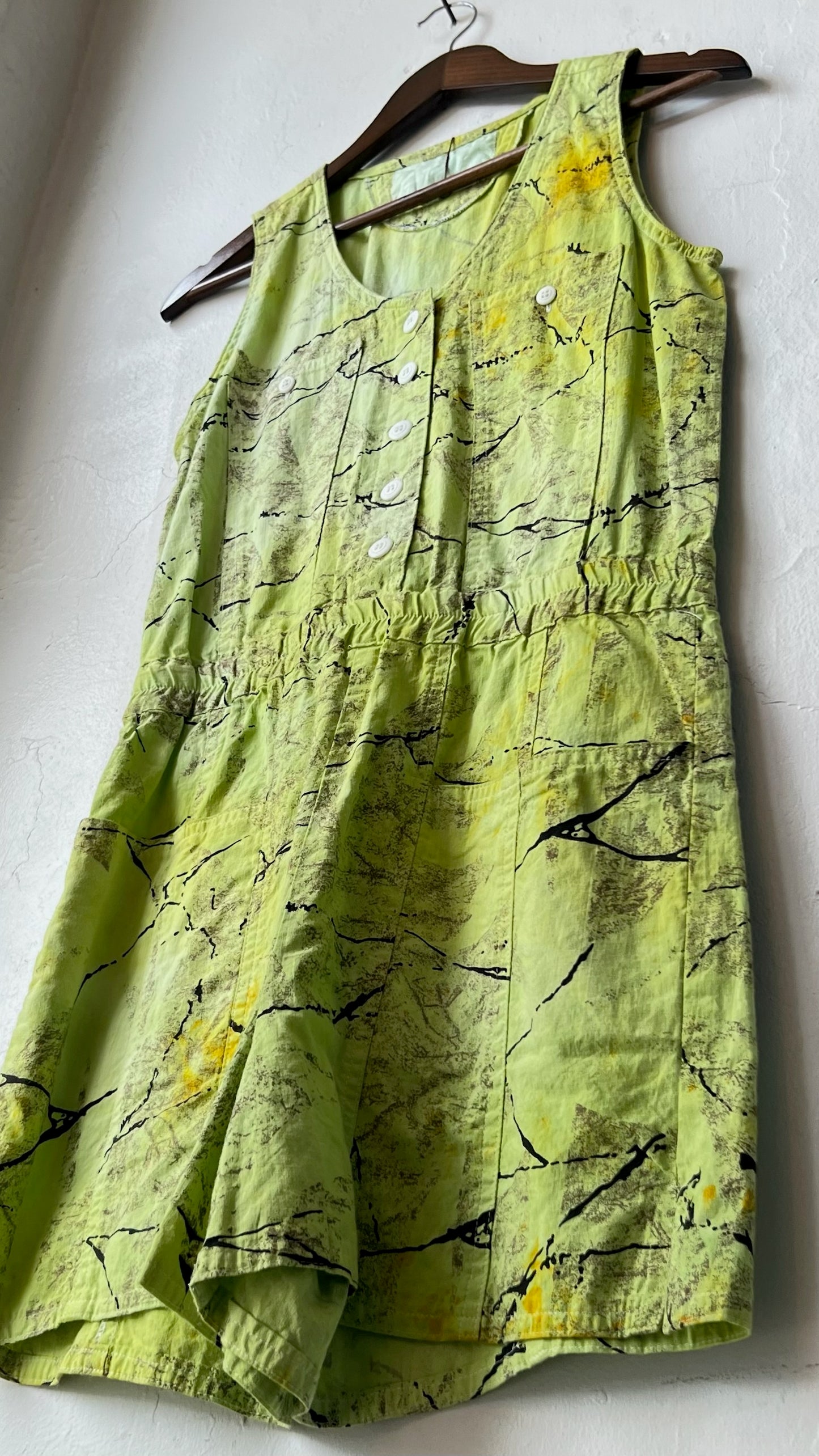 Vintage Marbled Lime & Onyx Romper