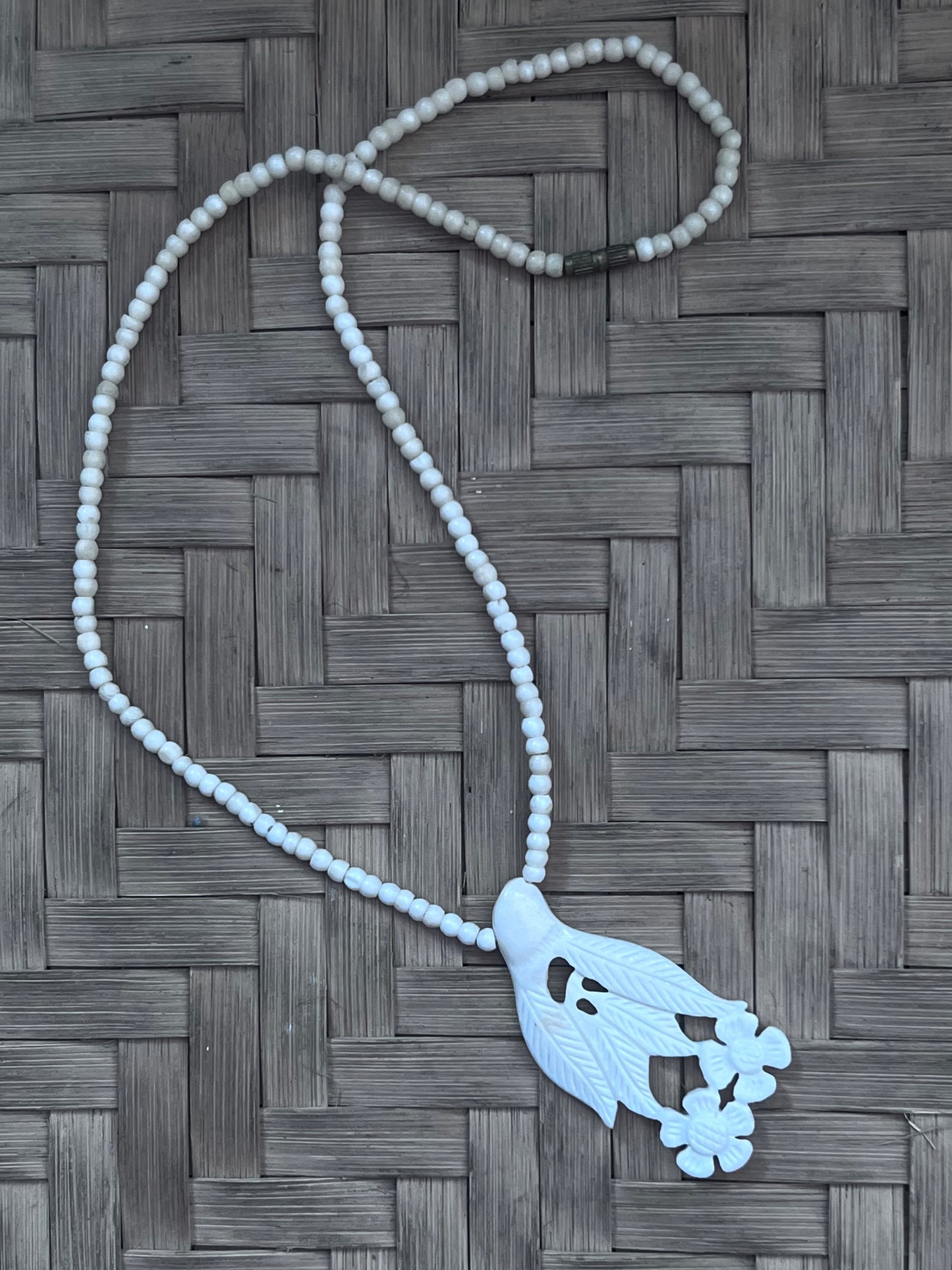 Vintage Hand Carved Beaded Necklace