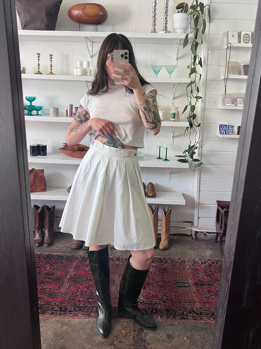 Favorite Vintage Ivory Pleated Skirt