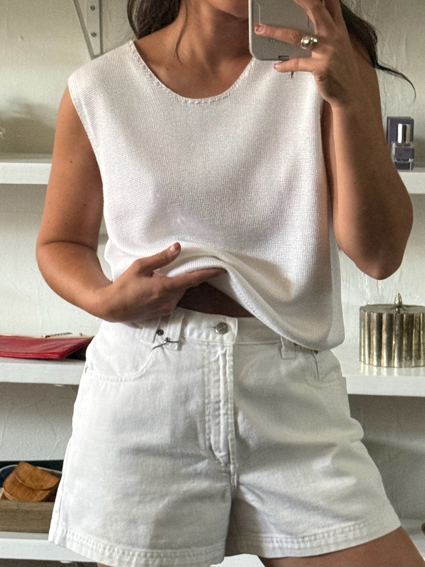 Vintage Eggshell Knit Tank