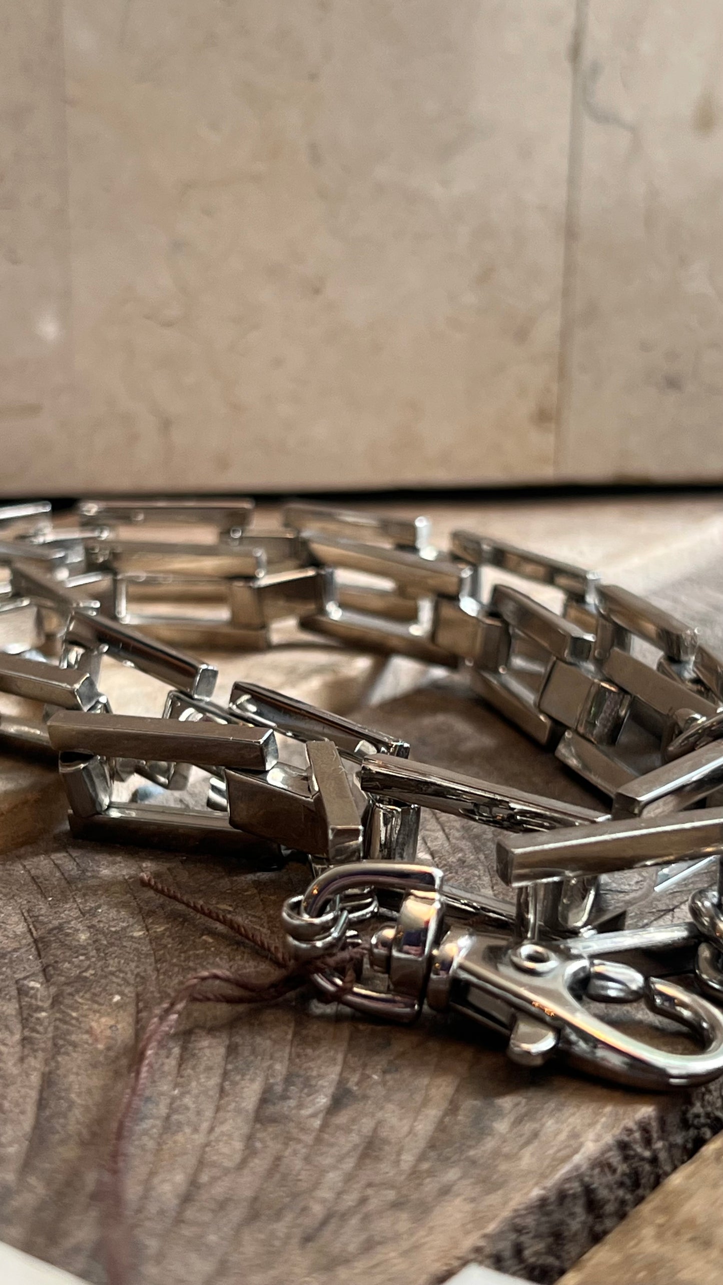 Vintage Geometric Silver - Hardware Chain Belt