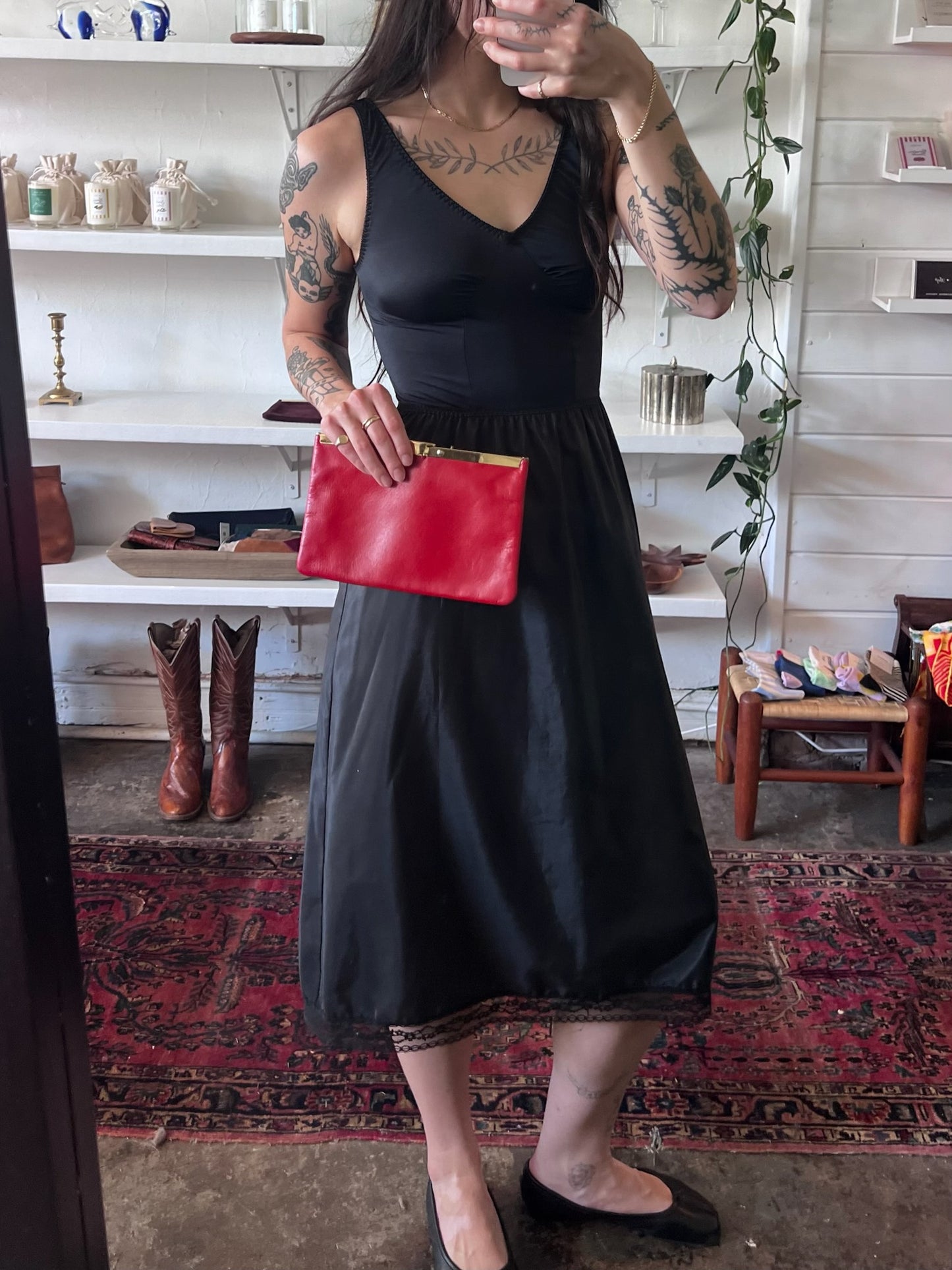 Vintage Crimson Clutch Bag
