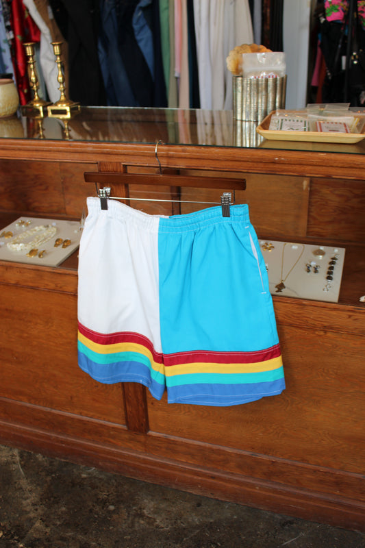 Vintage Color Block Swim Short