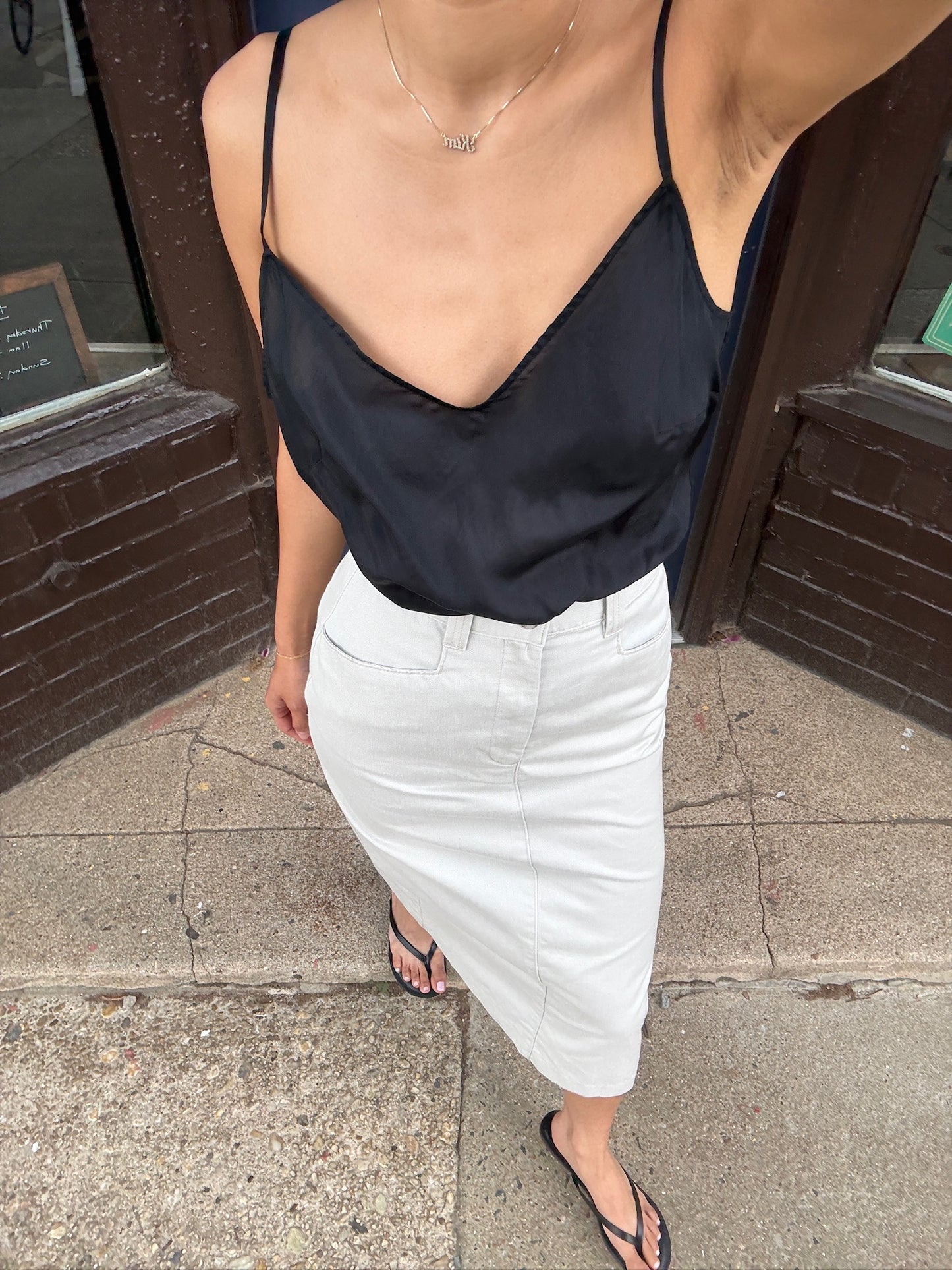 Vintage Lee Khaki Midi Skirt