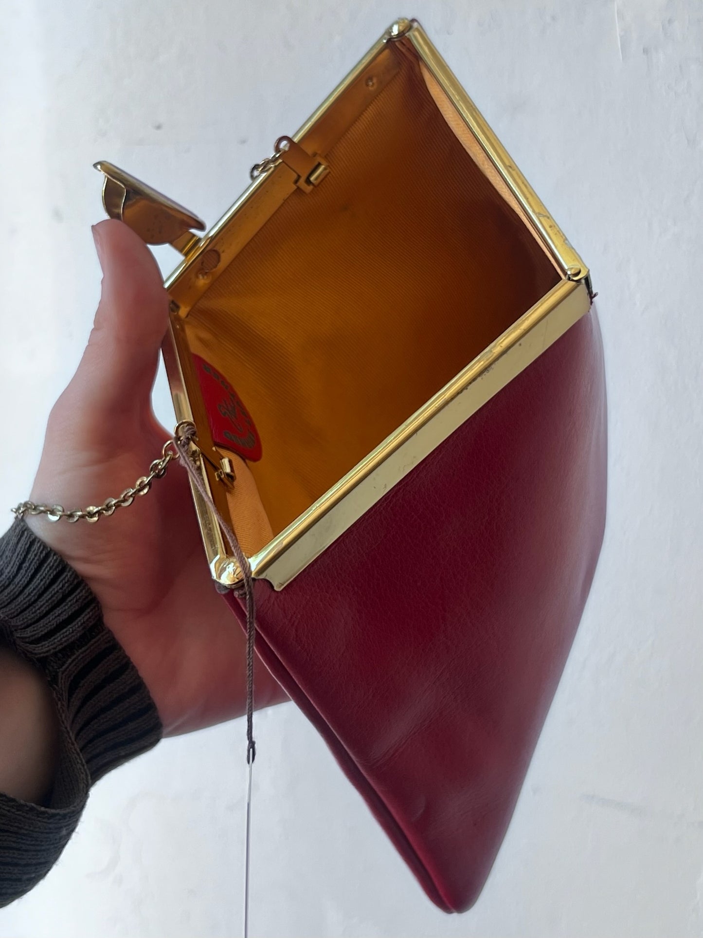 Vintage Crimson Clutch Bag
