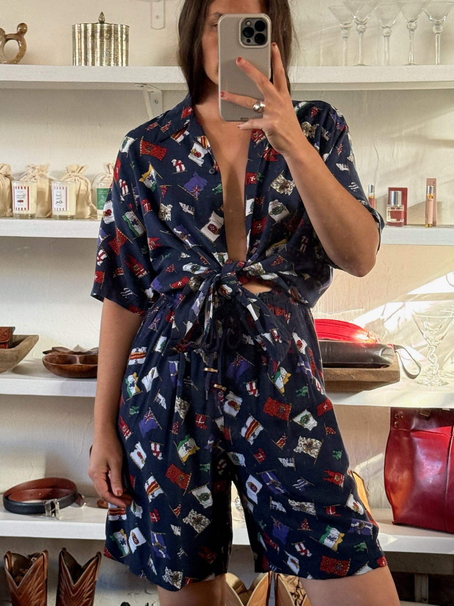 Vintage Flag Print Lounge Set