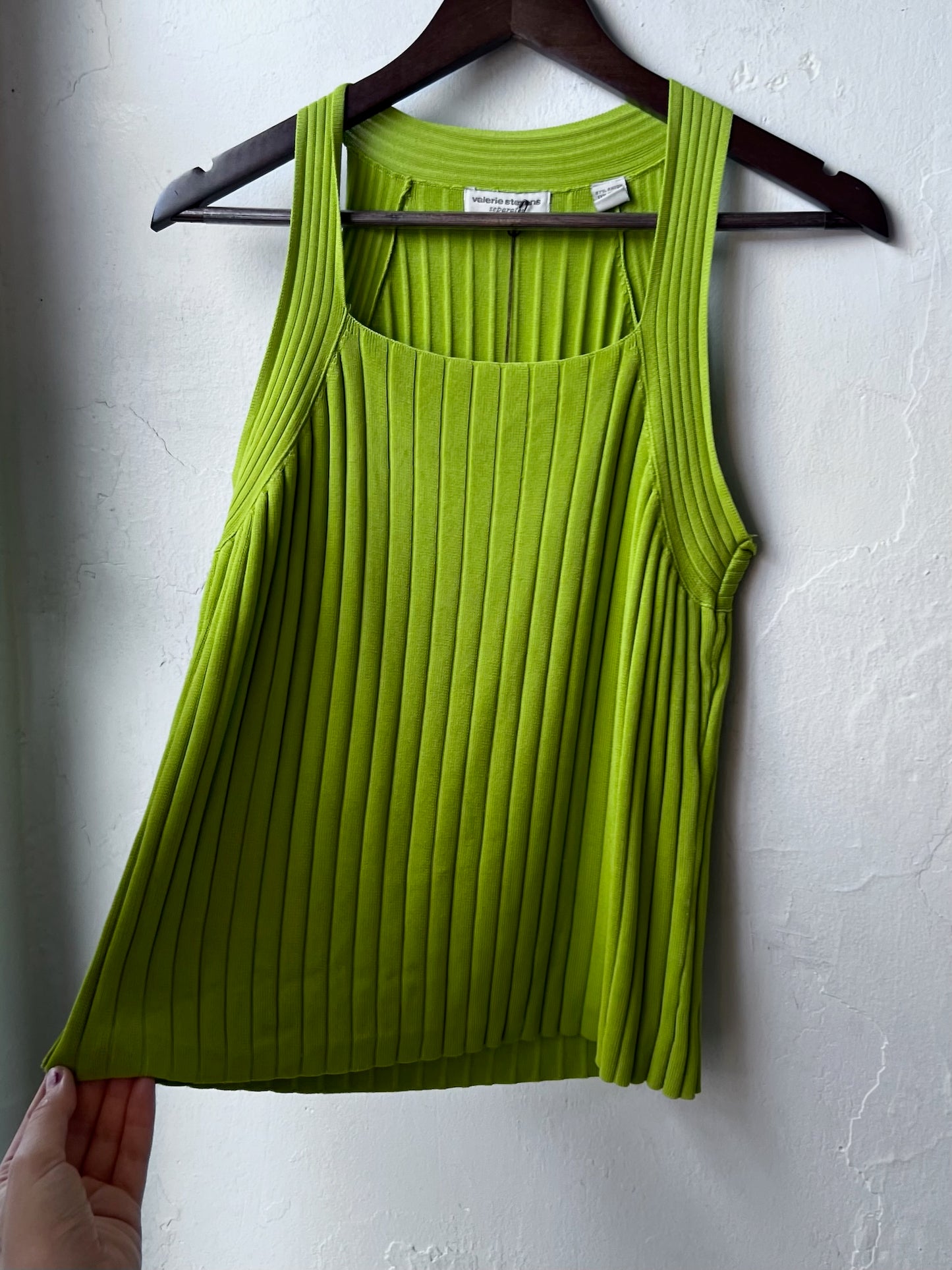 Vintage Valerie Stevens Lime Ribbed Tank
