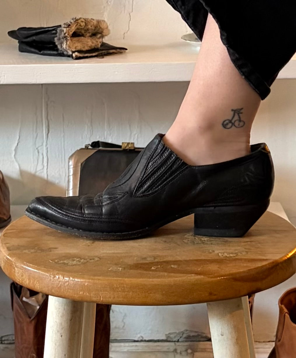 Vintage Guess Leather Cowboy Slip-Ons