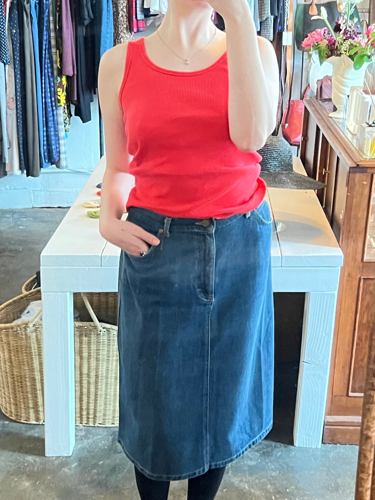 Vintage L.L Bean Cotton Jean Skirt