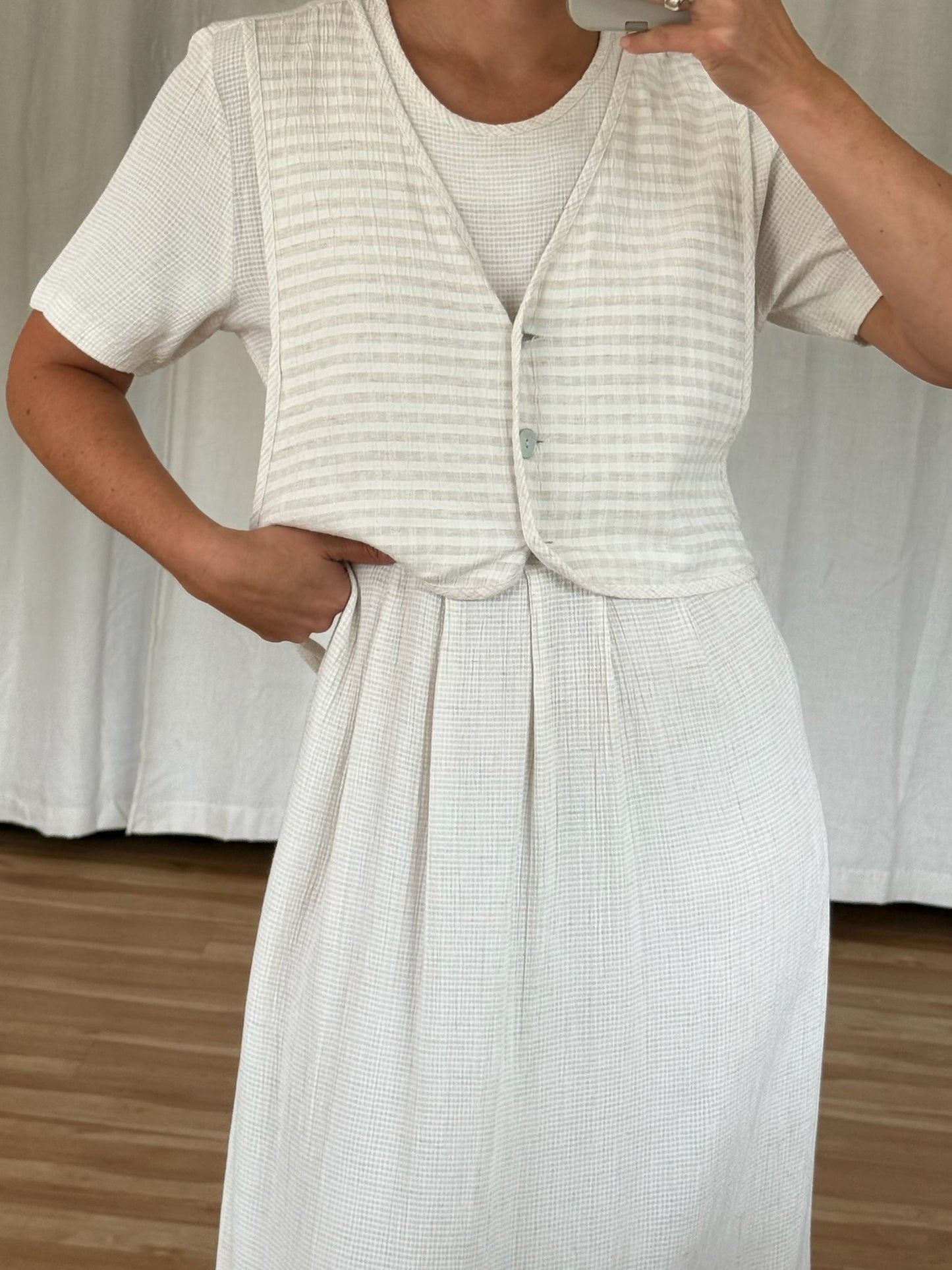 Vintage Check Vested Dress