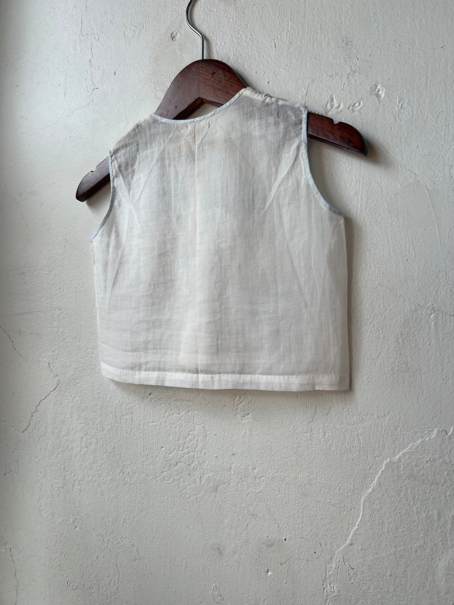 Vintage Delicate Embroidered Sailboat Infant top