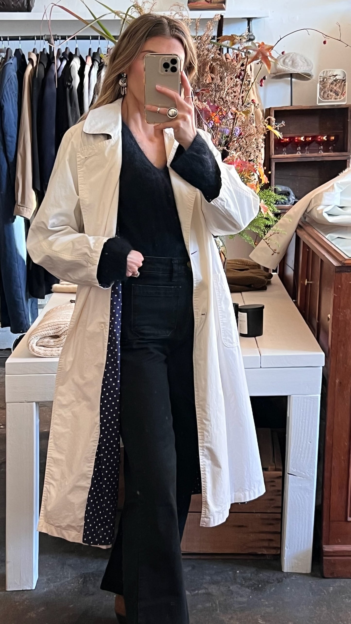 Vintage Eggshell Trench