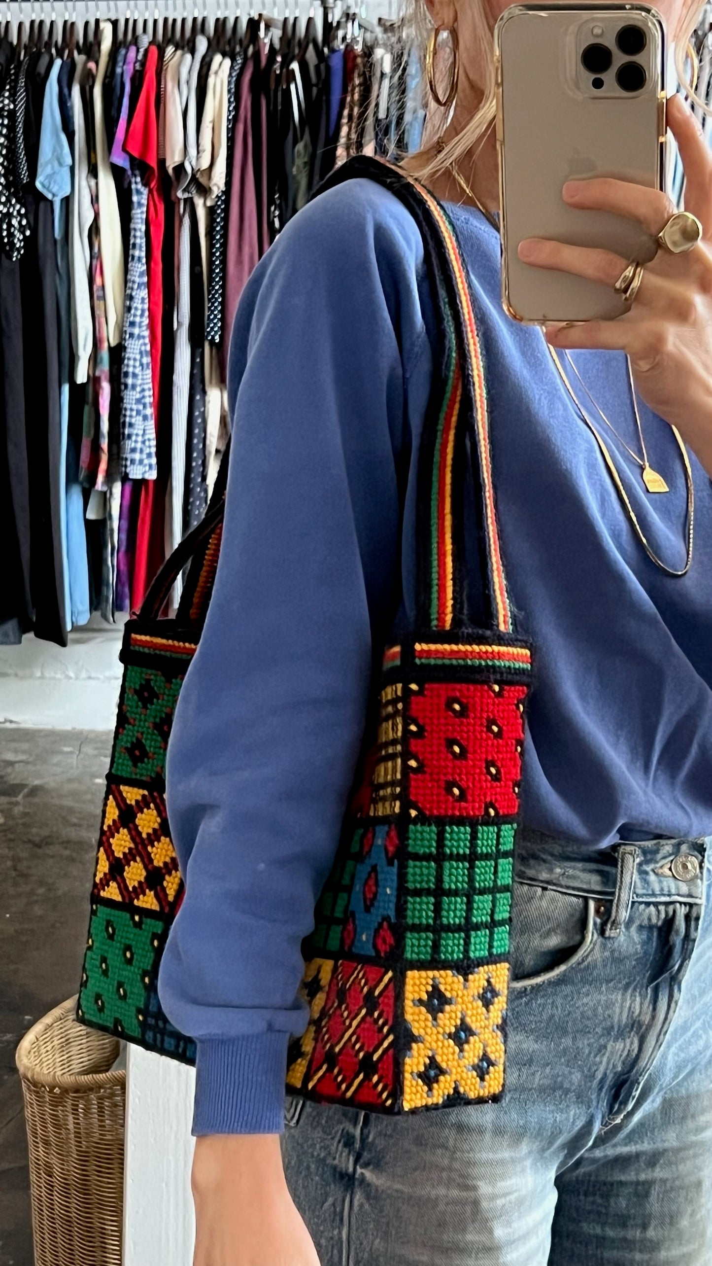 Vintage Sapphire Raglan Sweatshirt