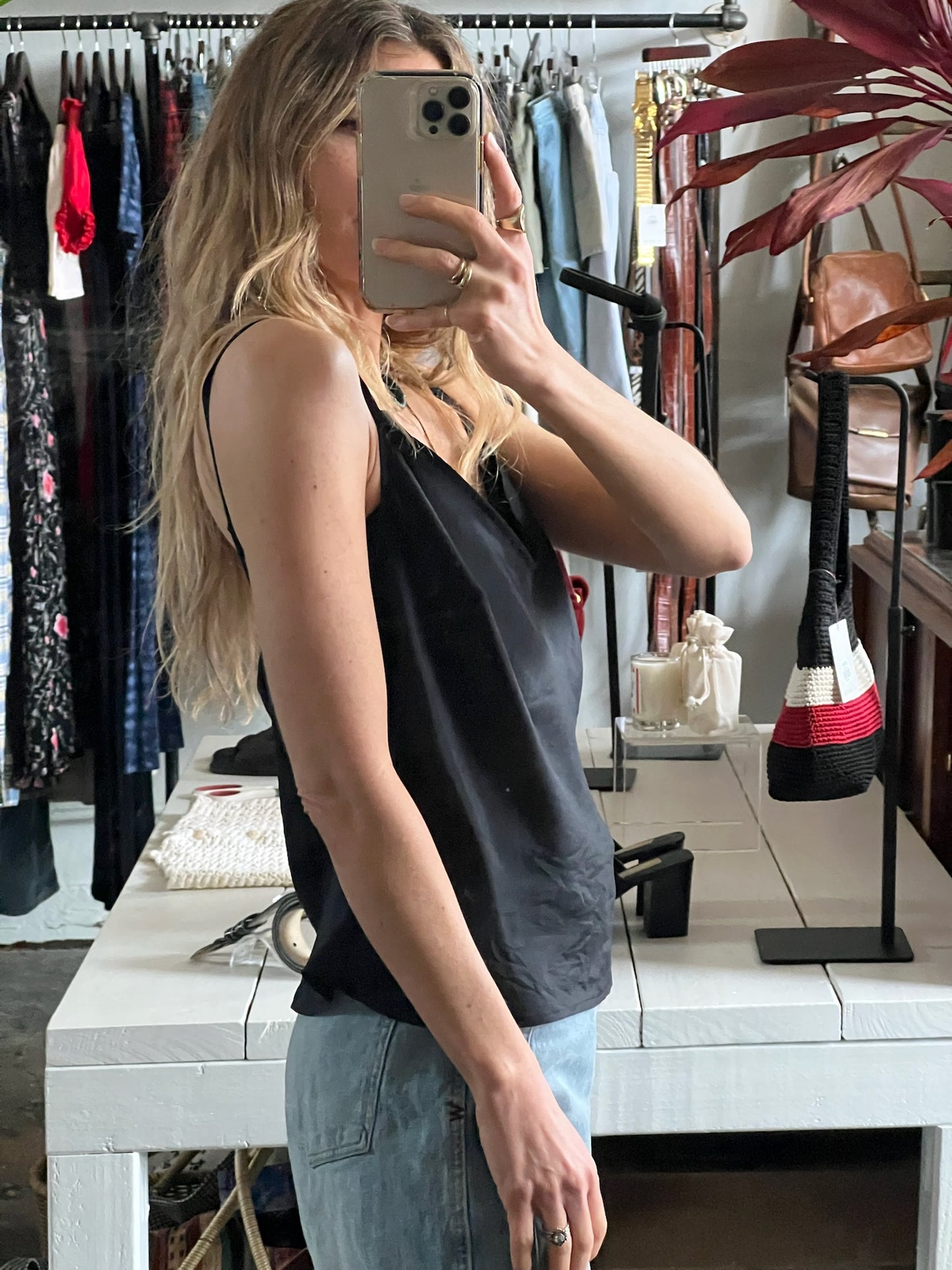 Vintage Onyx Silk Tank