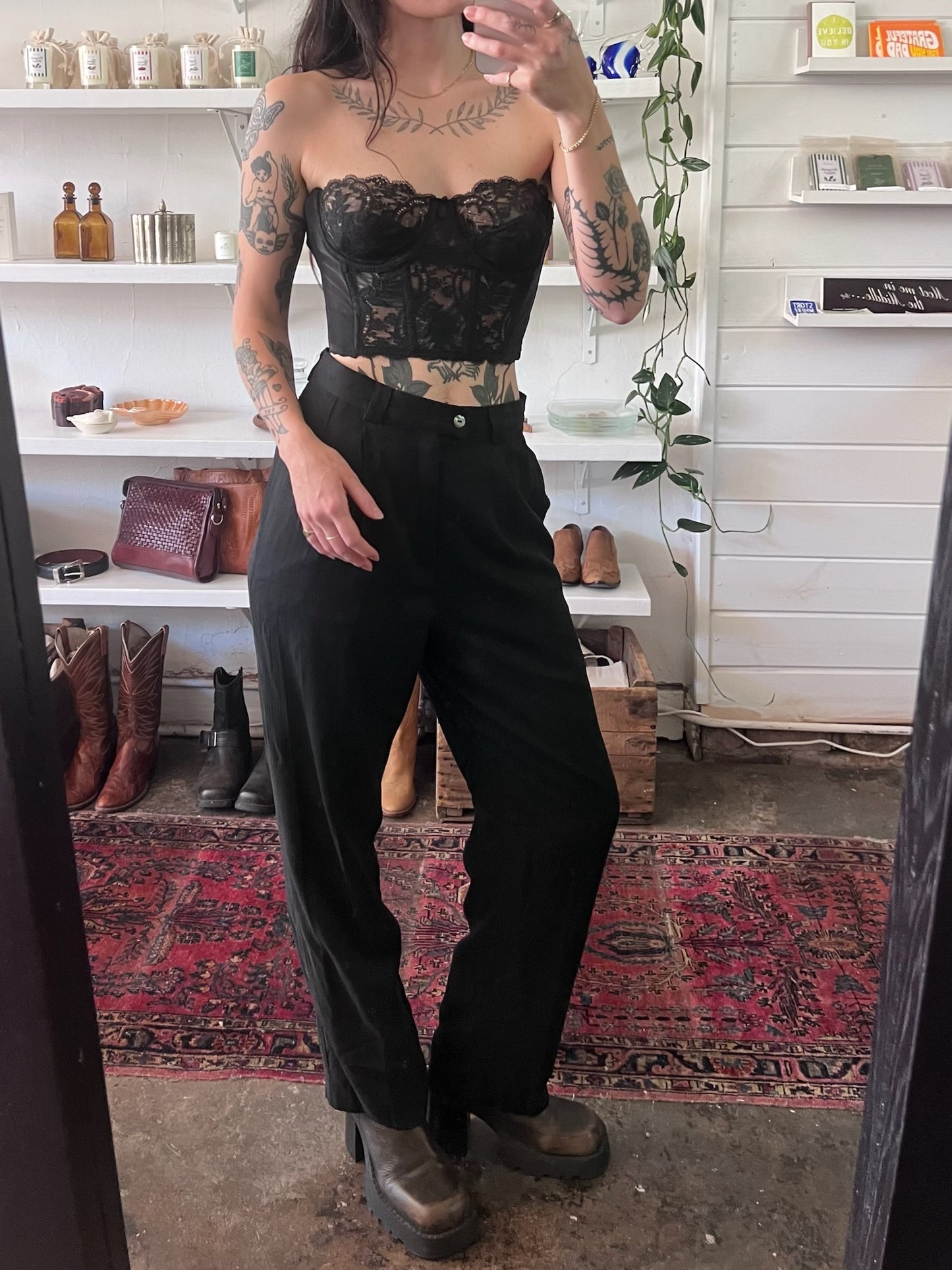 Vintage Noir Lace Bustier Top